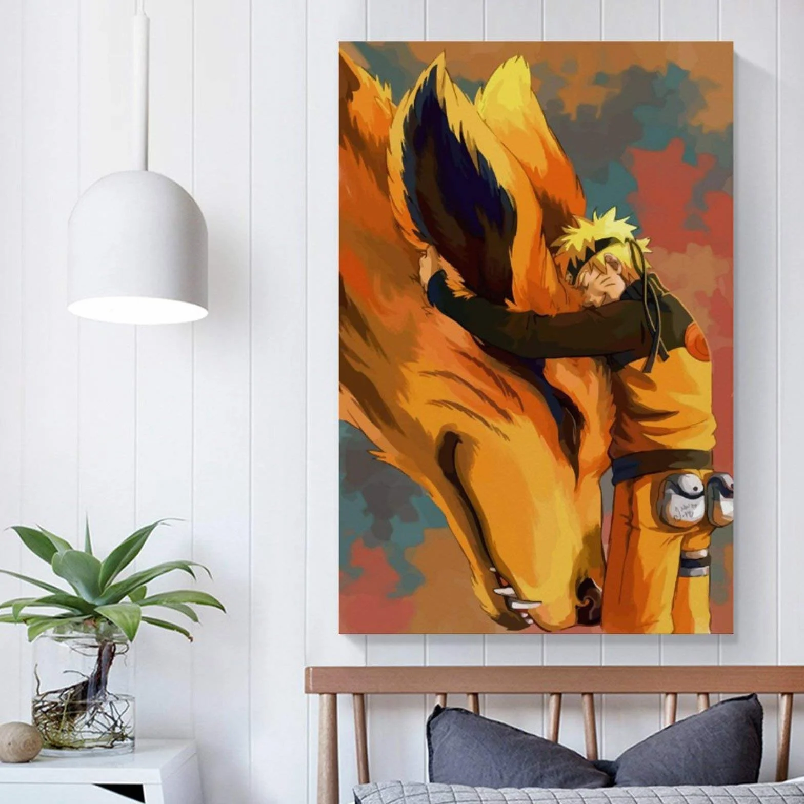 FANFF Urocze anime Naruto Kurama plakat dekoracyjny obraz na płótnie sztuka ścienna salon plakaty sypialnia obraz 16 x 24 cale (40 x 60 cm)