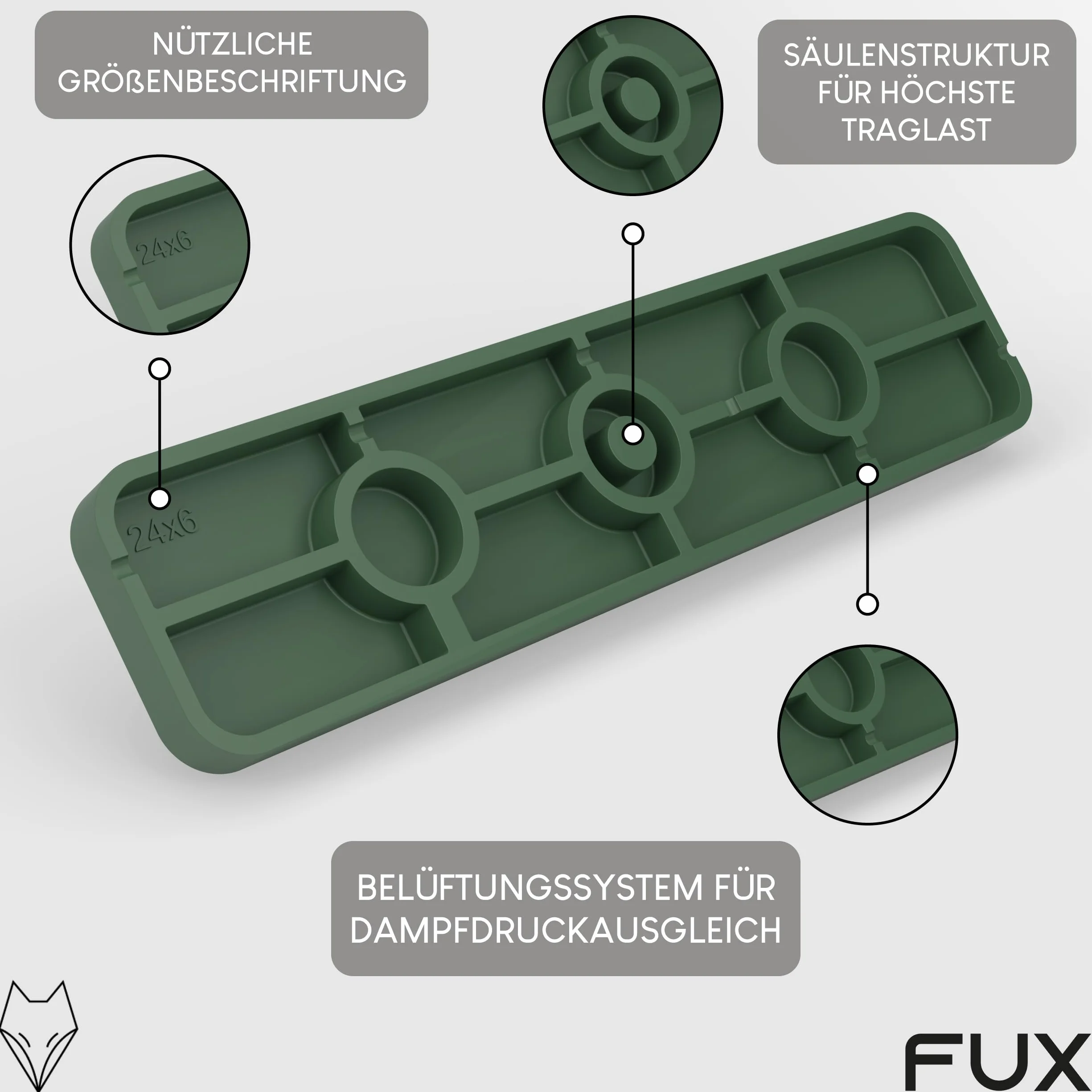 FUX 300 sztuk podkładek dystansowych SET 100 mm x 24 mm x 1 mm-6 mm | Wyprodukowane w Niemczech | Podkładki, podkładki dystansowe z tworzywa sztucznego, podkładki dystansowe