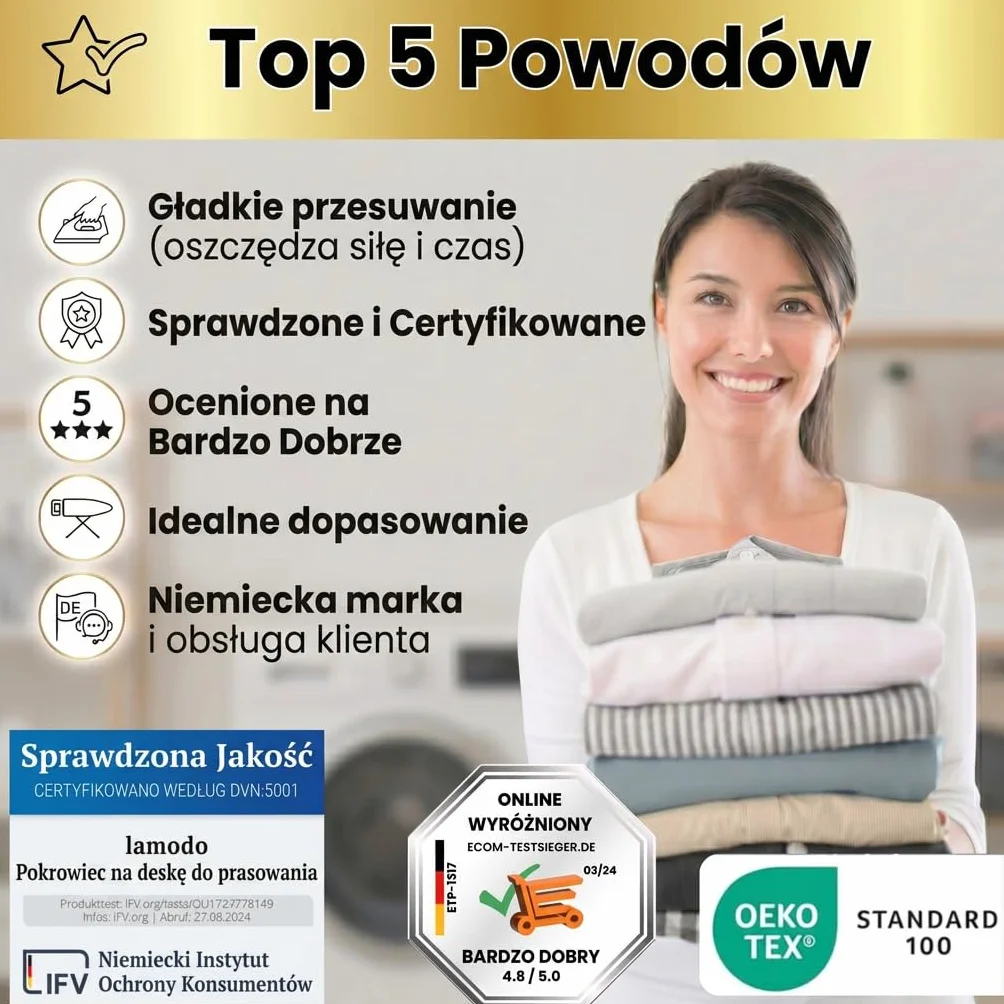 pokrowiec na deskę do prasowania, 120 x 40 cm, do żelazka parowego, 100% bawełna, wygodna wyściółka, elastyczna | Pokrowiec na deskę do prasowania (jasnoszary/Uni, M)