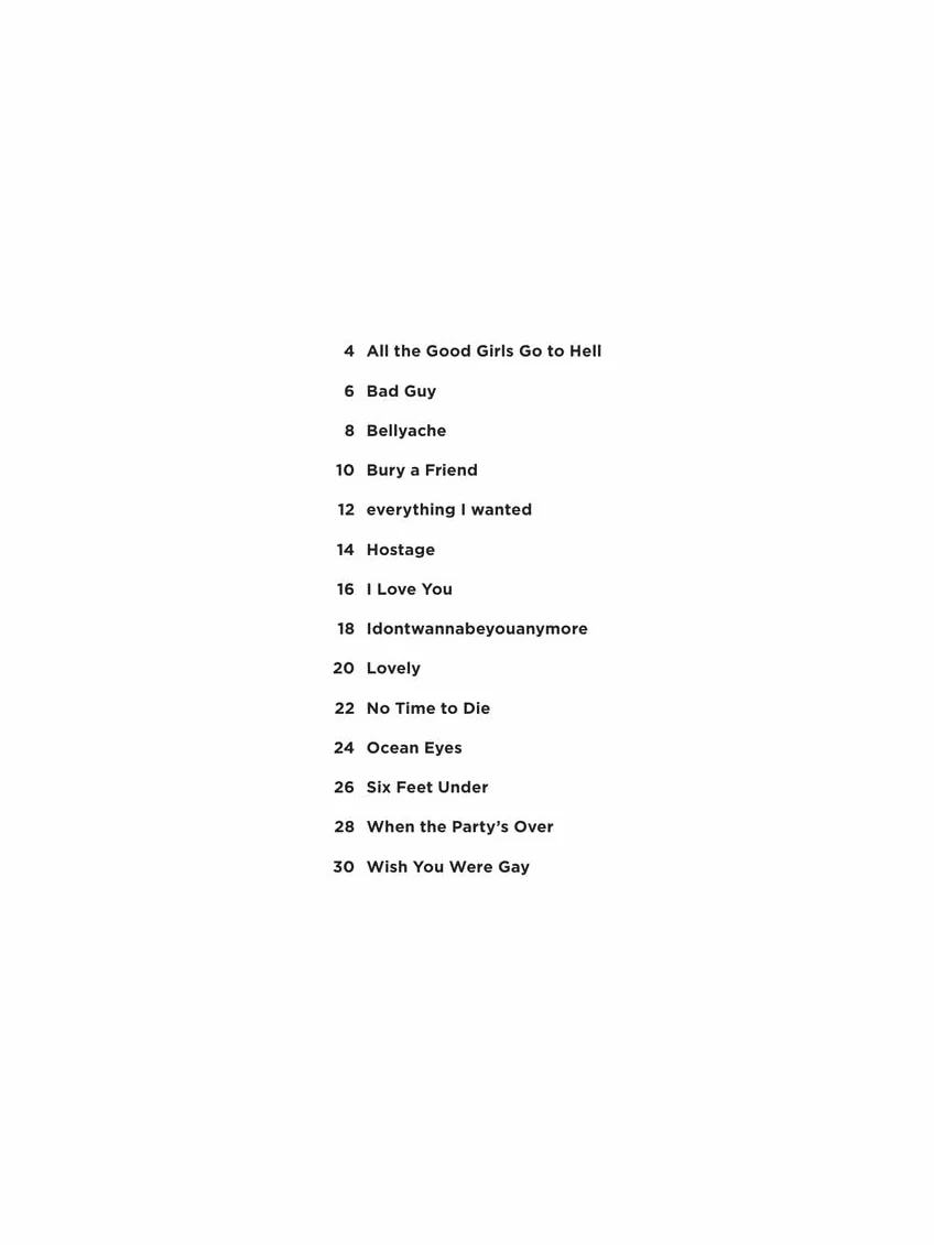 Billie Eilish: Really Easy Guitar Songbook: 14 Songs with Chords, Lyrics & Basic Tab