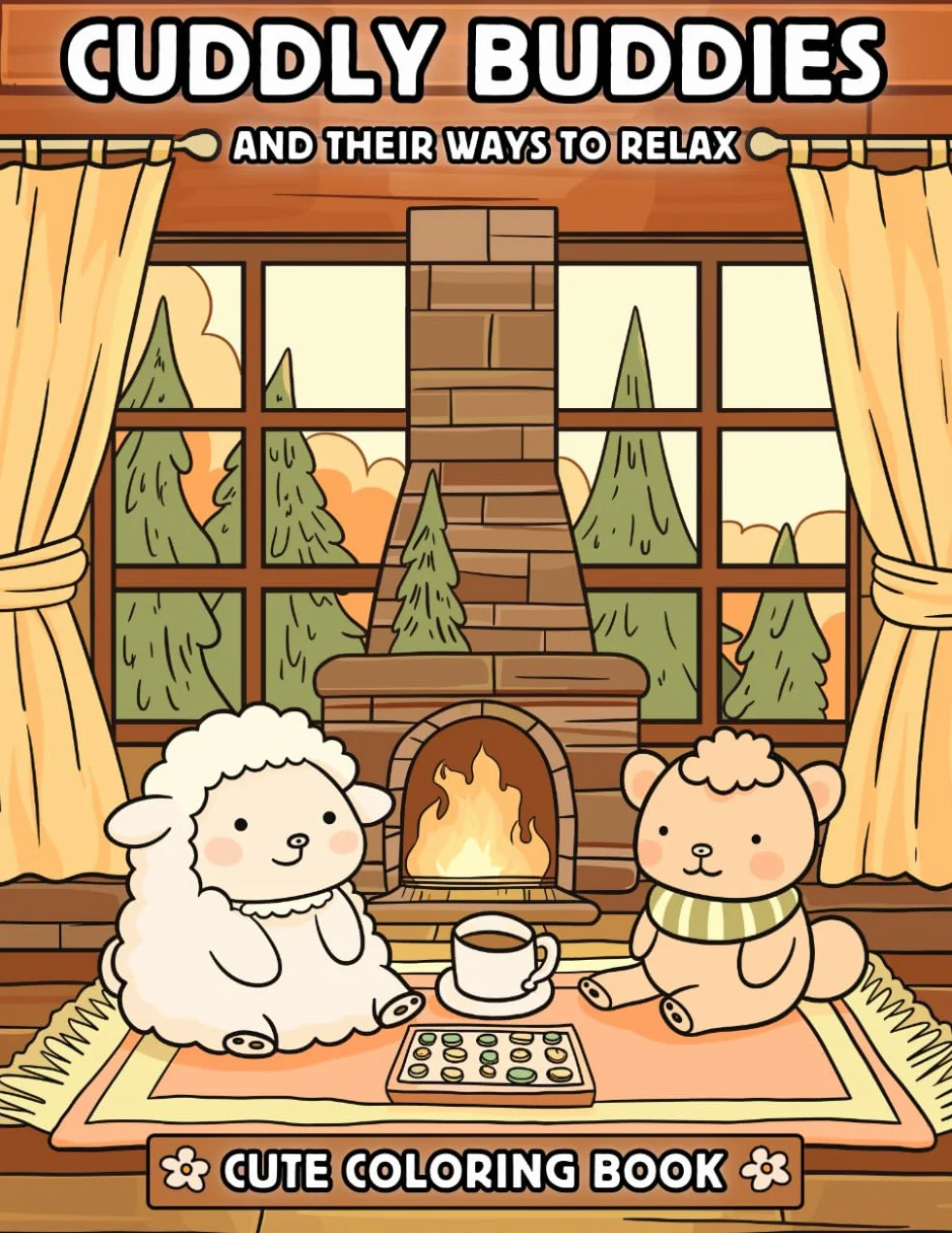 Cuddly Buddies and Their Ways to Relax: A Cute Coloring Book That Brings Smiles to Adults and Kids, Featuring Lovely Animals in Relaxing Activities (Bold and Easy, Large Print Book)