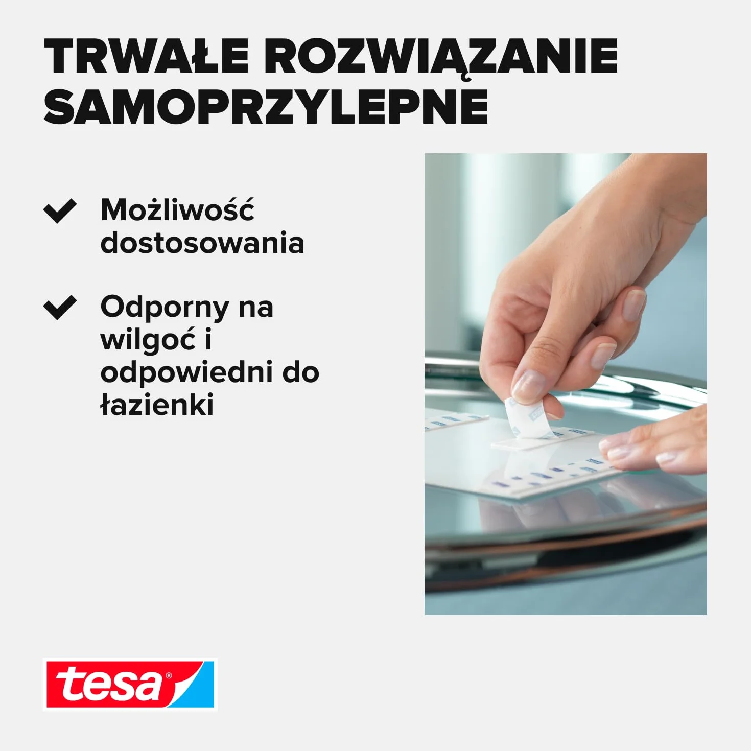 tesa Powerbond Dwustronna Taśma Montażowa, Uniwersalna Taśma Samoprzylepna do Wnętrz, Łatwa w Użyciu, Wymiary: 1,5 m x 19 mm, Biała