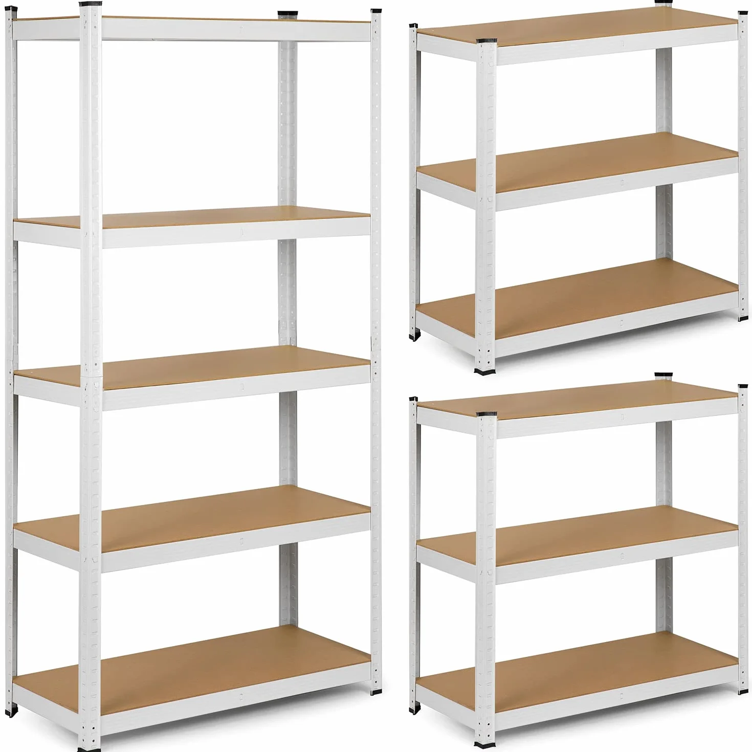 Humberg Półka garażowa metalowa Obciążenie do 875 kg 5 półek 30 x 90 x 180 cm Biały