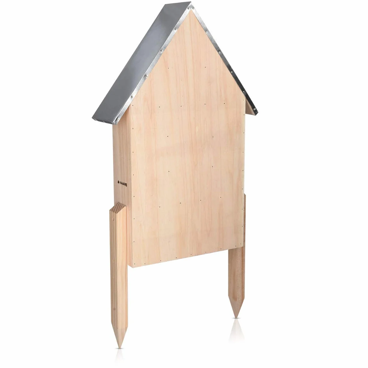 Navaris XL Drewniany Hotel dla Owadów - 38 x 11,5 x 57 cm - Domek z Naturalnego Drewna, Schronienie Ogrodowe, Bambusowe Siedlisko Gniazdowe dla Pszczół, Motyli, Biedronek