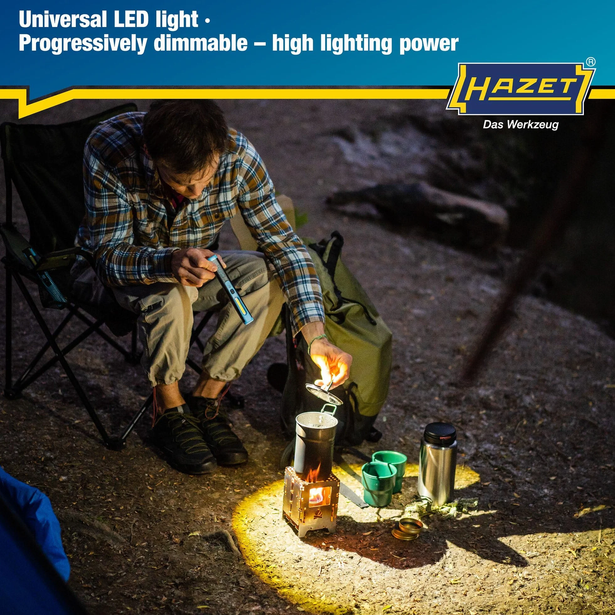 HAZET LED penlight 1979-11 I mała i kompaktowa lampa warsztatowa o wysokiej wydajności świetlnej, bezstopniowo ściemniana, z magnesem do mocow