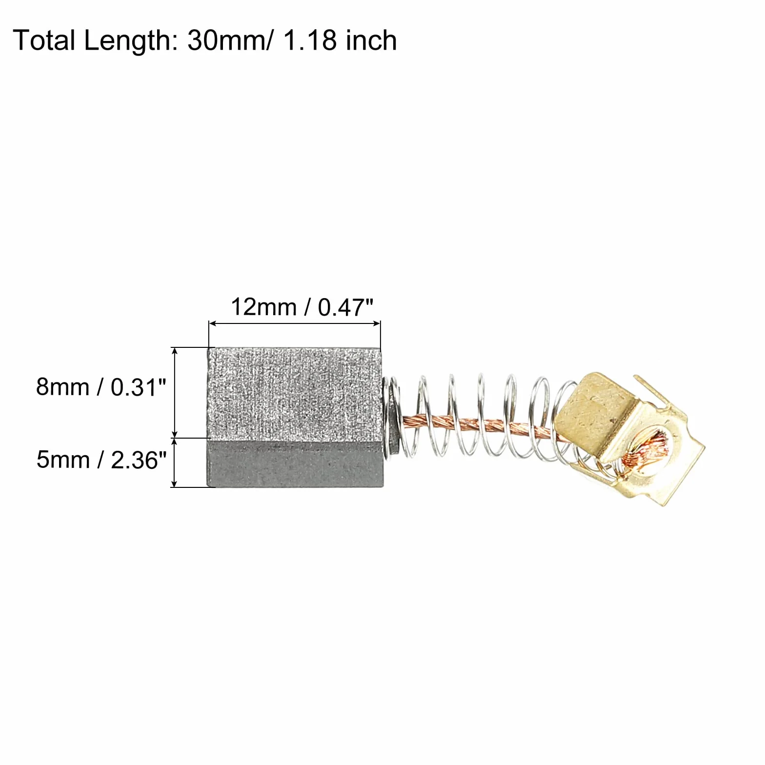 PATIKIL Szczotki węglowe 12 x 8 x 5 mm do silników elektrycznych elektronarzędzia szlifierka kątowa piła stołowa naprawa części zamiennych, 10 sztuk