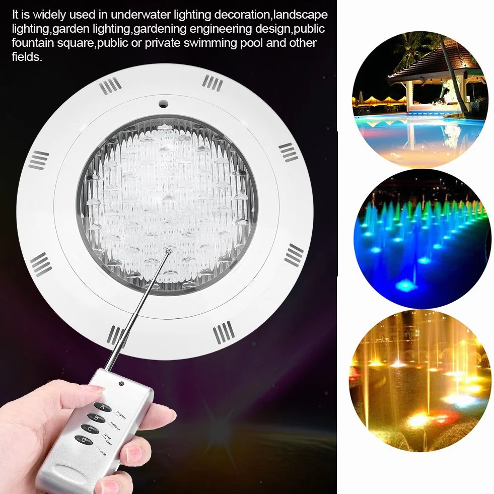 Fdit LED RGB Wielokolorowy podwodny basen Jasne światło z pilotem Podstawa wazonu Staw Garden Party 30W 300 Podwodne oświetlenie LED Lampy basenowe Wodoodporne