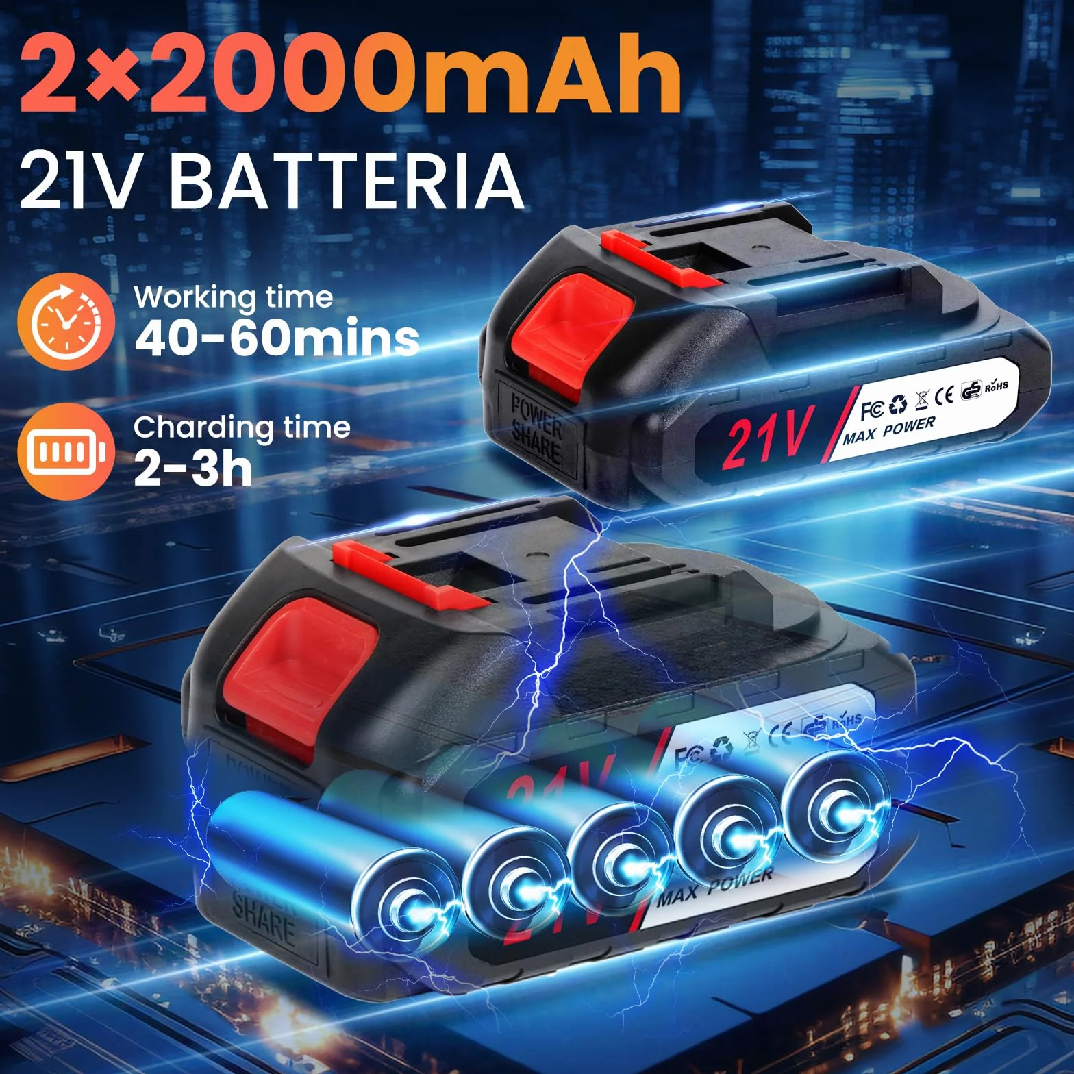 Mini piła łańcuchowa z akumulatorem 4000 mAh, 15 cm mini piła łańcuchowa elektryczna i 2 akumulatory 2000 mAh, silnik bezszczotkowy 21 V, 800 W, ręczna piła łańcuchowa, akumulatorowa do sekatorów,