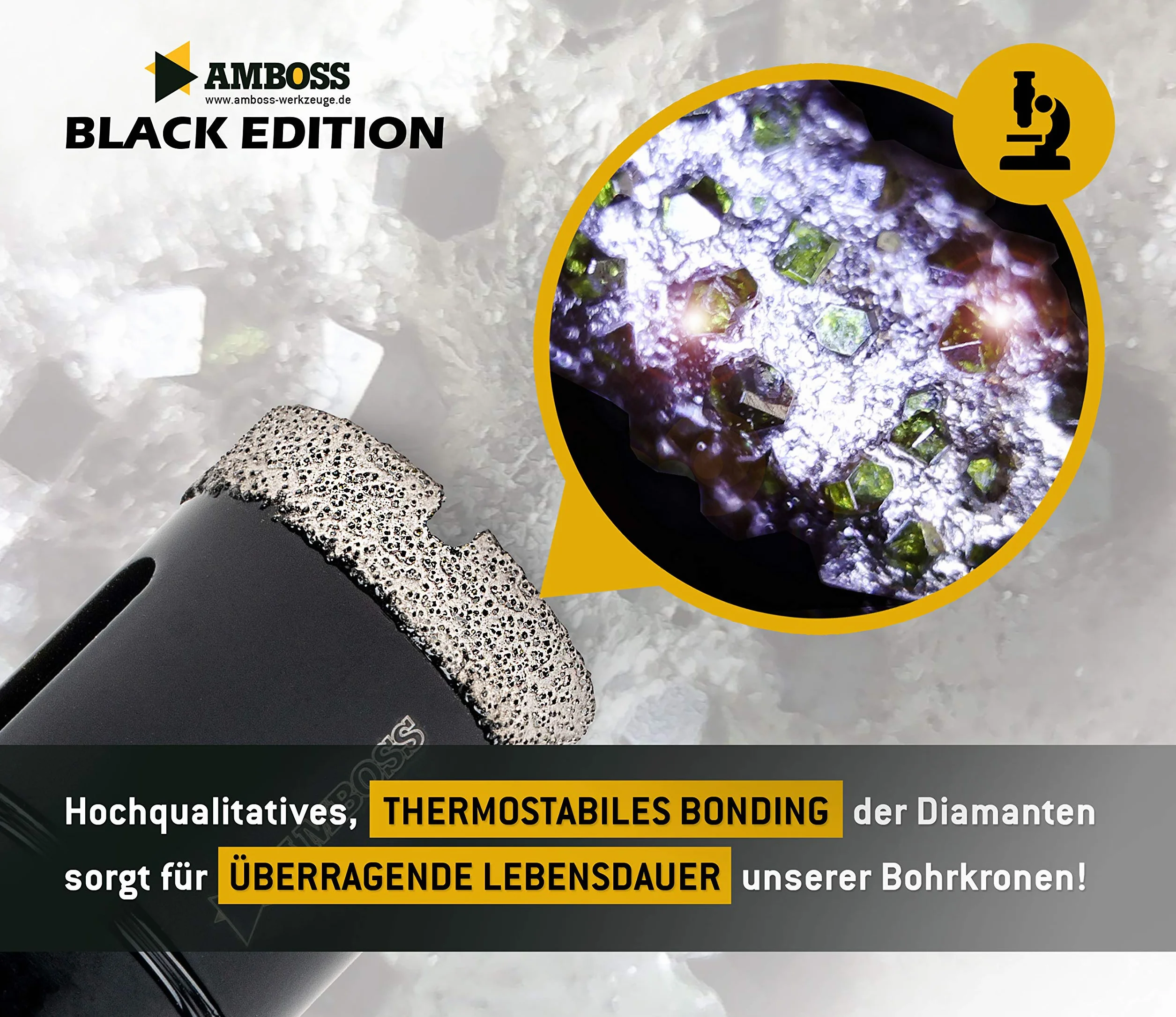 Amboss - diamentowa koronka wiertnicza 18 mm (M14) do szlifierek kątowych | nadaje się do gresu, twardych płytek, granitu itp.