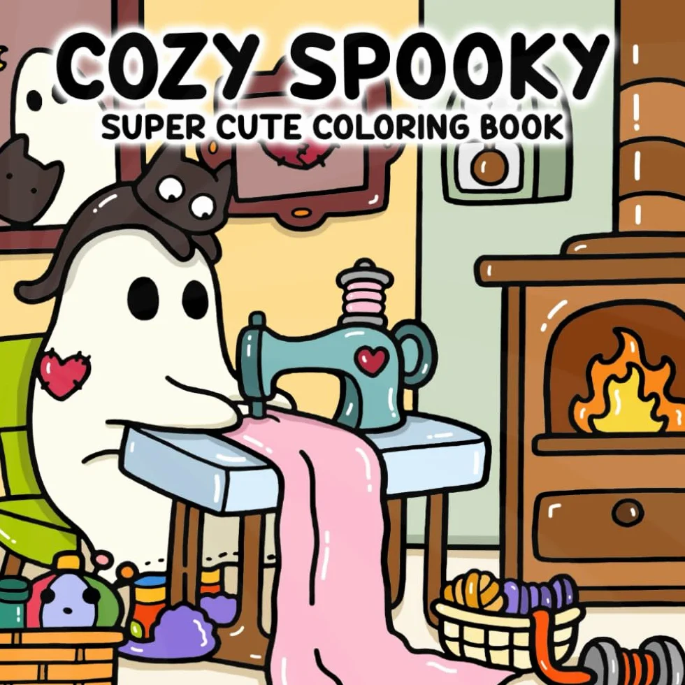 Cozy Spooky: Super Cute Coloring Book for Adults and Teens Featuring Adorable Creepy Creatures in Cozy Moments for Relaxation (Cozy Spooky Coloring)