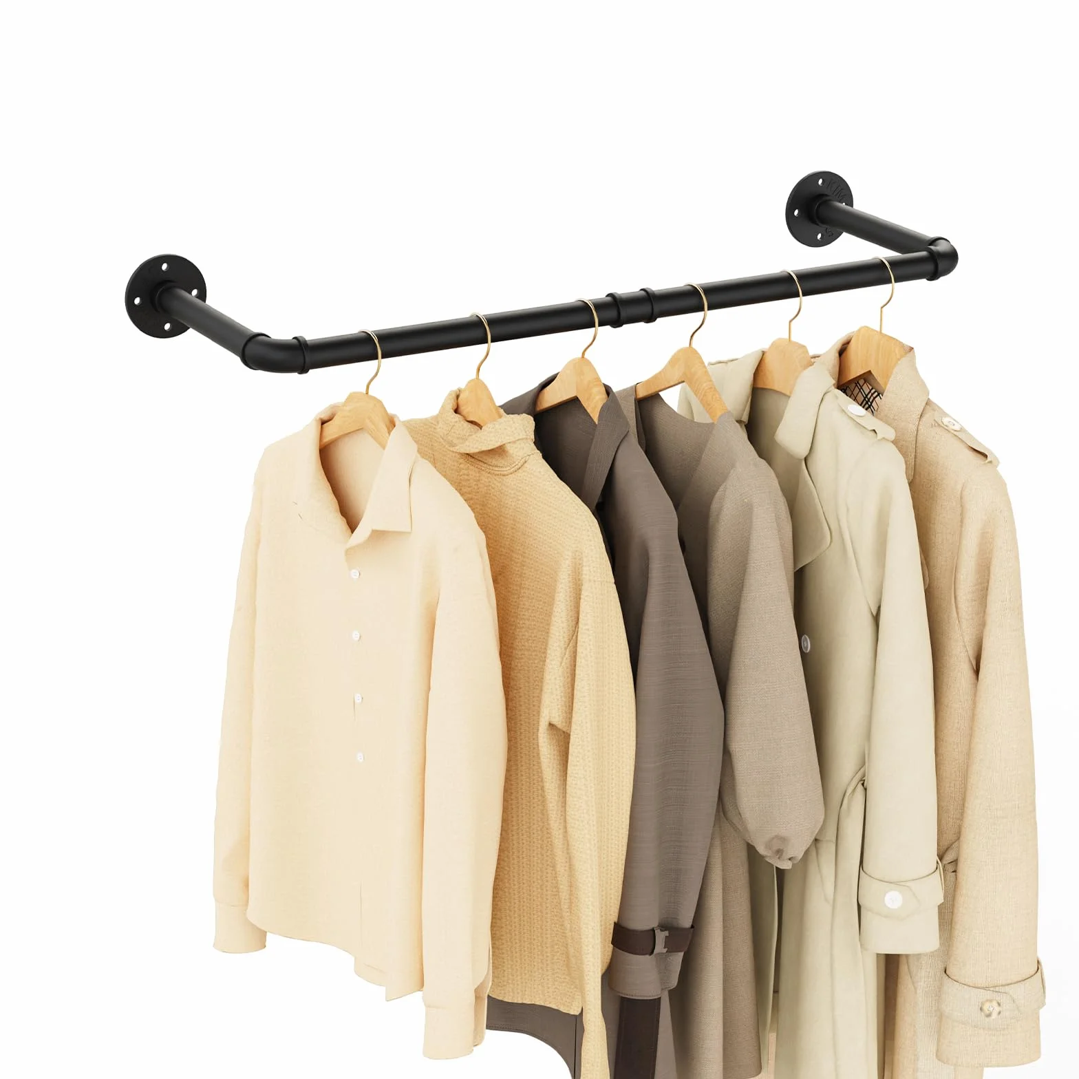 Przemysłowy Wieszak na Ubrania 80 cm Czarny 1-Pack