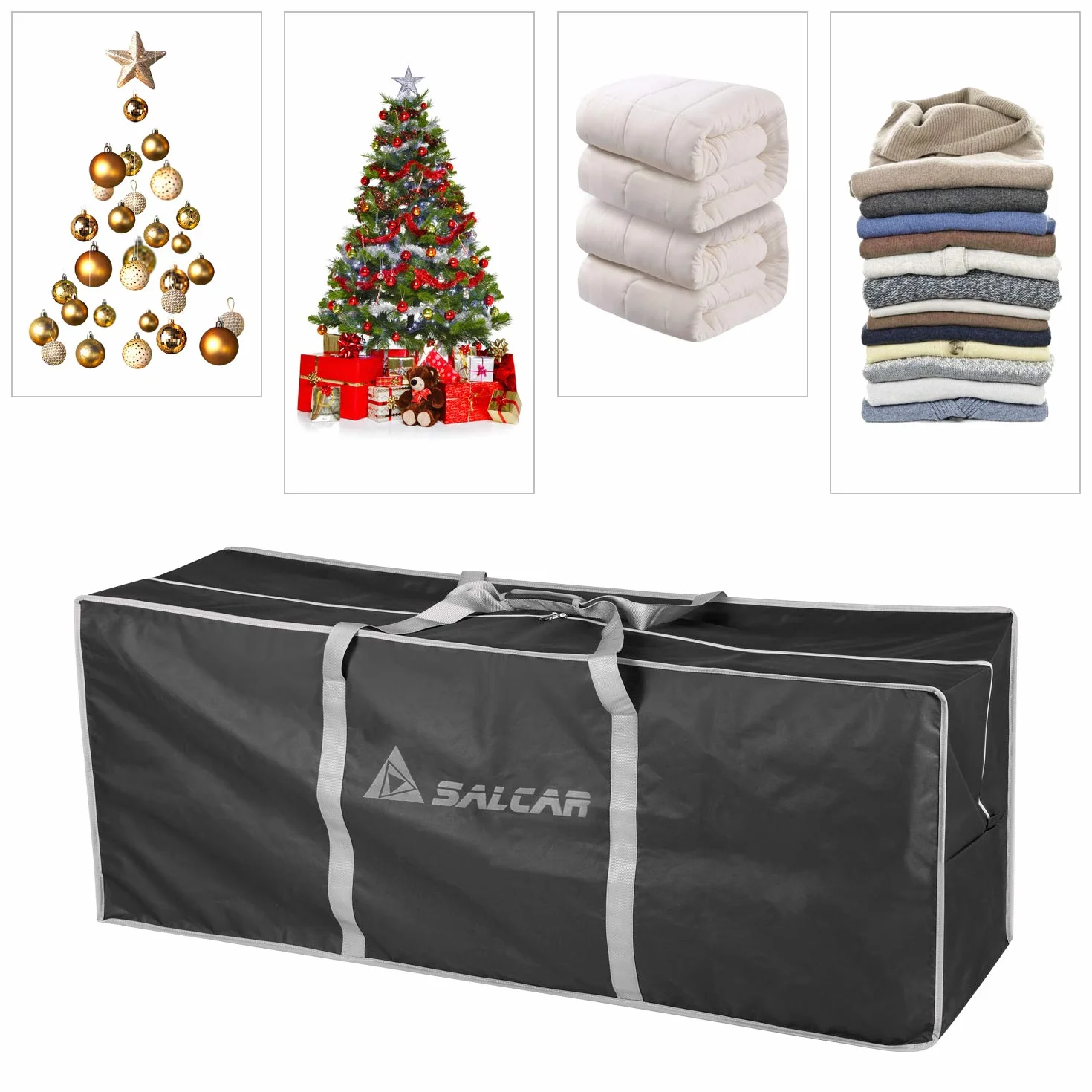 SALCAR Torba do przechowywania choinki 1,8 m/2,1 m/2,4 m Oxford 600D wodoodporna