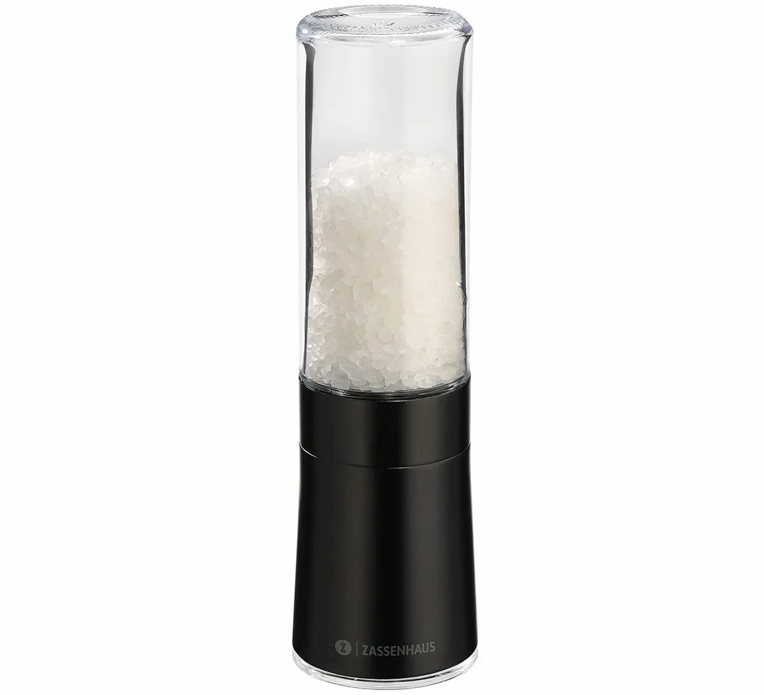 Zassenhaus - Młynek do soli DESSAU 17cm stal nierdzewna, czarny/acrliyczny