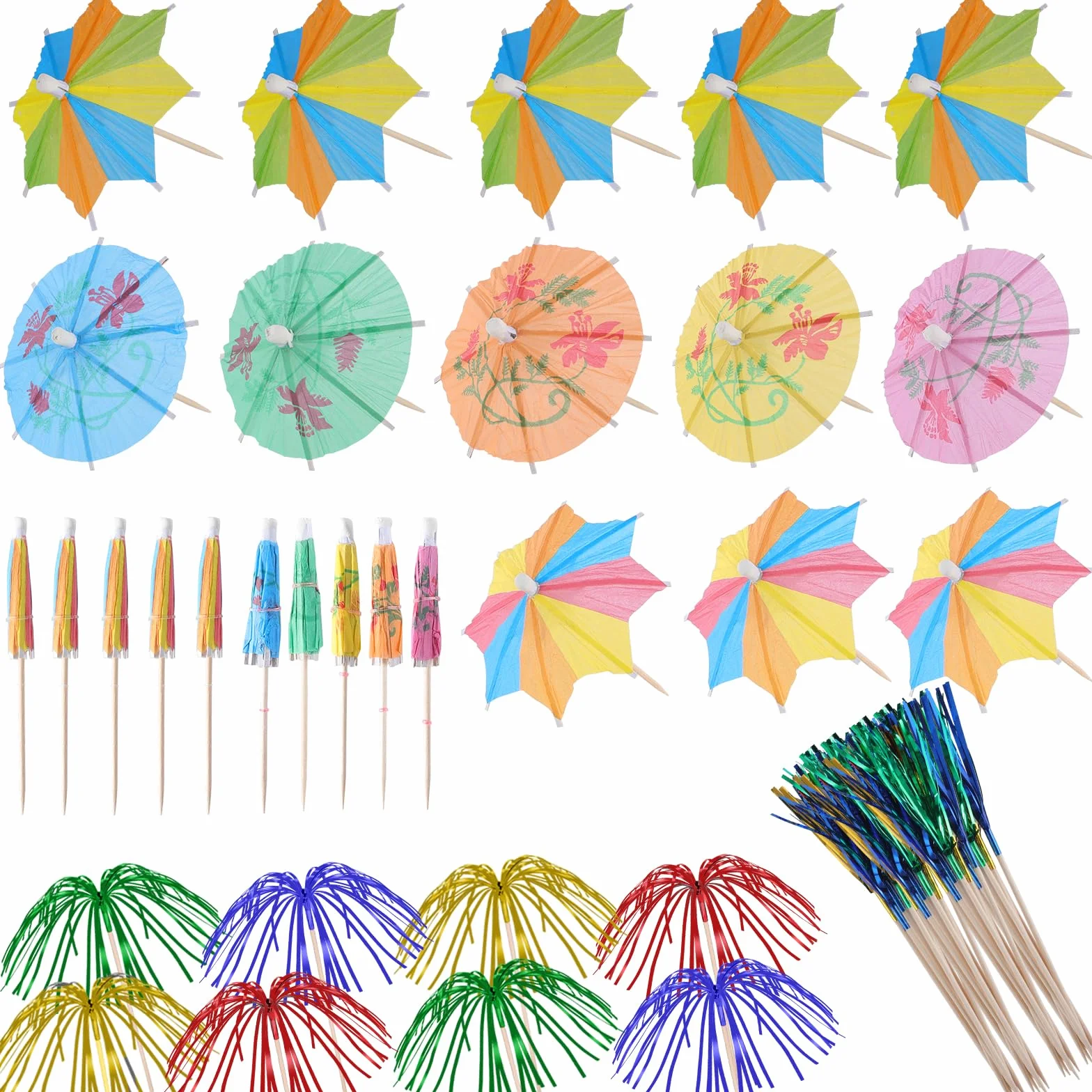 Feuerwerk Sticks dekoracje koktajlowe 160 sztuk parasolki patyczki