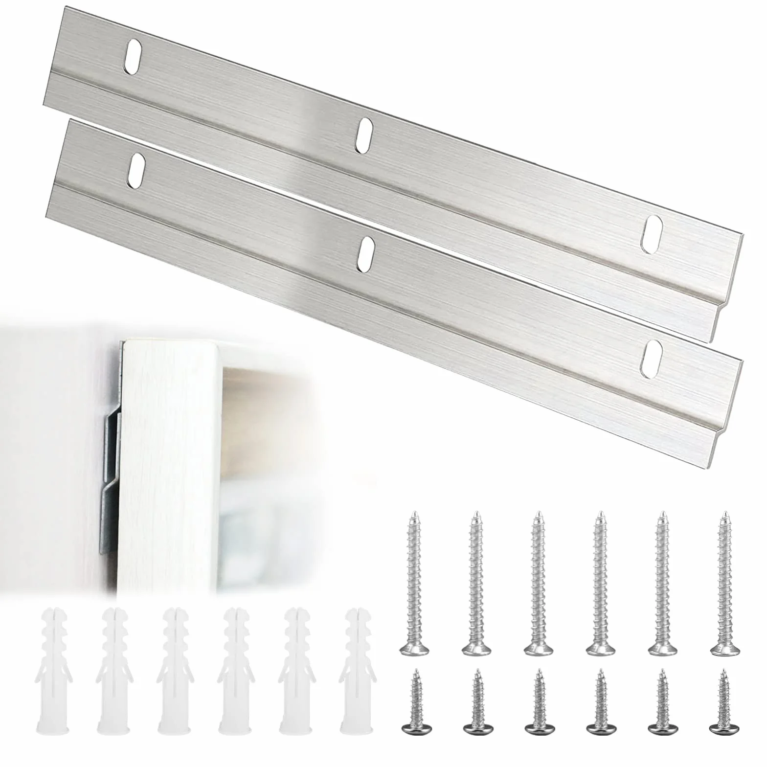 Haczyki Z 300 mm Uchwyt Z Haki Lustro Ścienne Klamry Wiszące Trwałe Trwałe Do Lustra i Obrazów Artystycznych (Ze śrubami i Kotwicami)