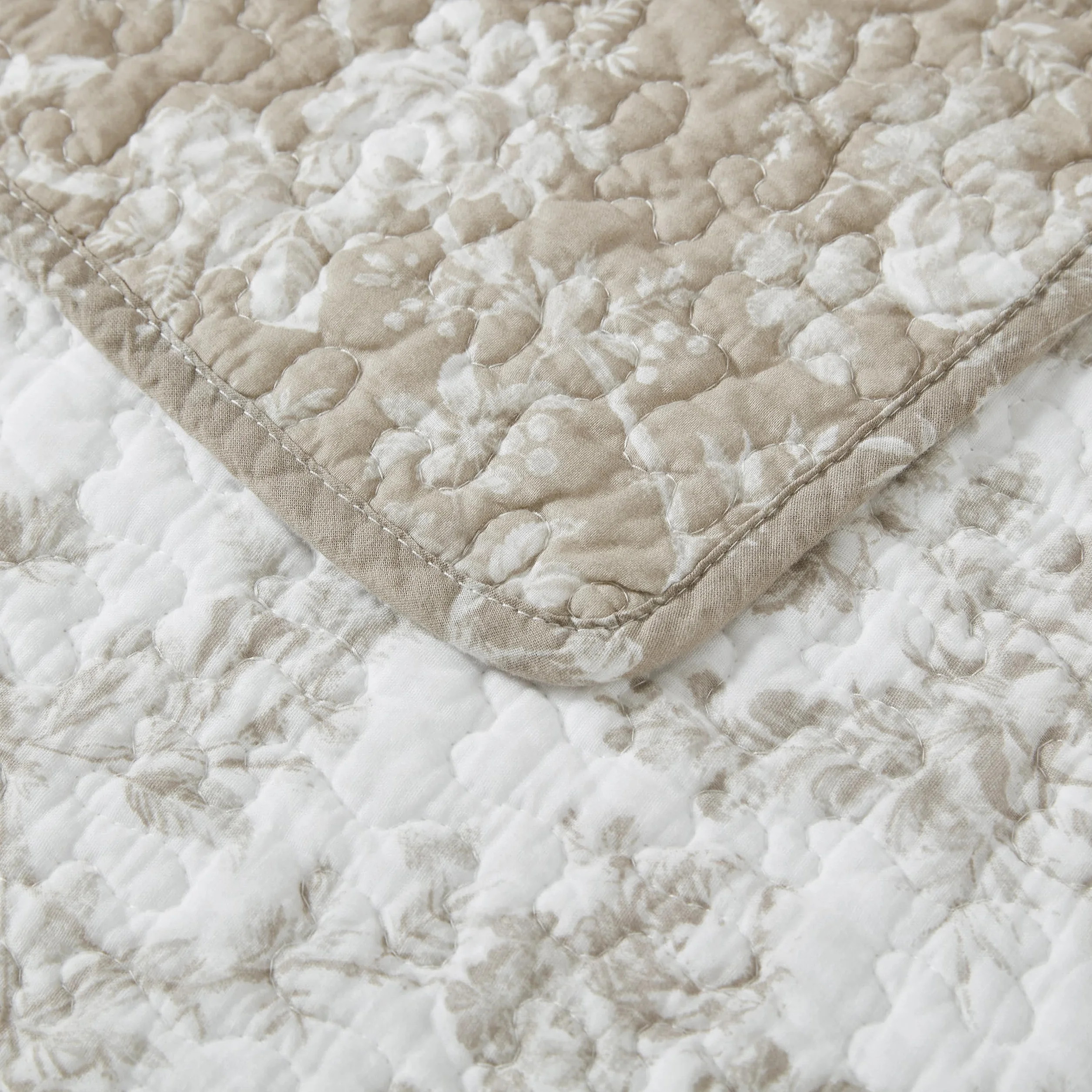 Laura Ashley Komplet pościeli w rozmiarze full/queen, dwustronna pościel bawełniana z kwiatowym wzorem i pasującymi poszewkami, wystrój domu na każdą porę roku (ogród otoczony murem, brązowa)