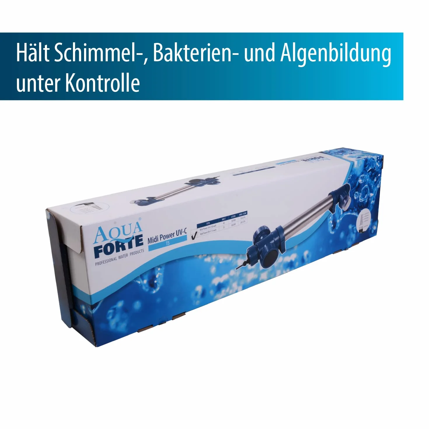 Aquaforte Midi Power Uvc Jednostka Uv-C, Srebrny/Niebieski, 76 x 20 x 13 cm