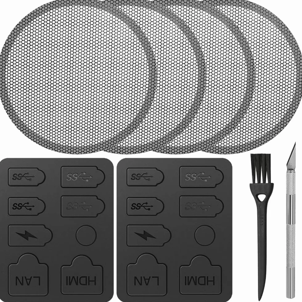 PS5 osłona przeciwpyłowa do wentylatora PS5 z osłoną pyłu PS5, zestaw filtrów przeciwpyłowych do wentylatora PS5, pasuje do PS5 Pro (4 sztuki)