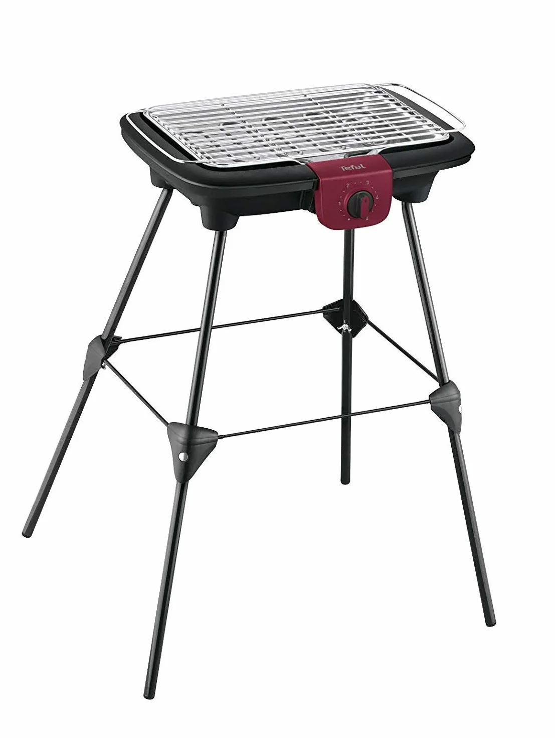 Tefal BG90F5 Easygrill Adjust elektryczny grill stojący (2300 W, powierzchnia grillowania 720 cm²), czarny/burgundowy
