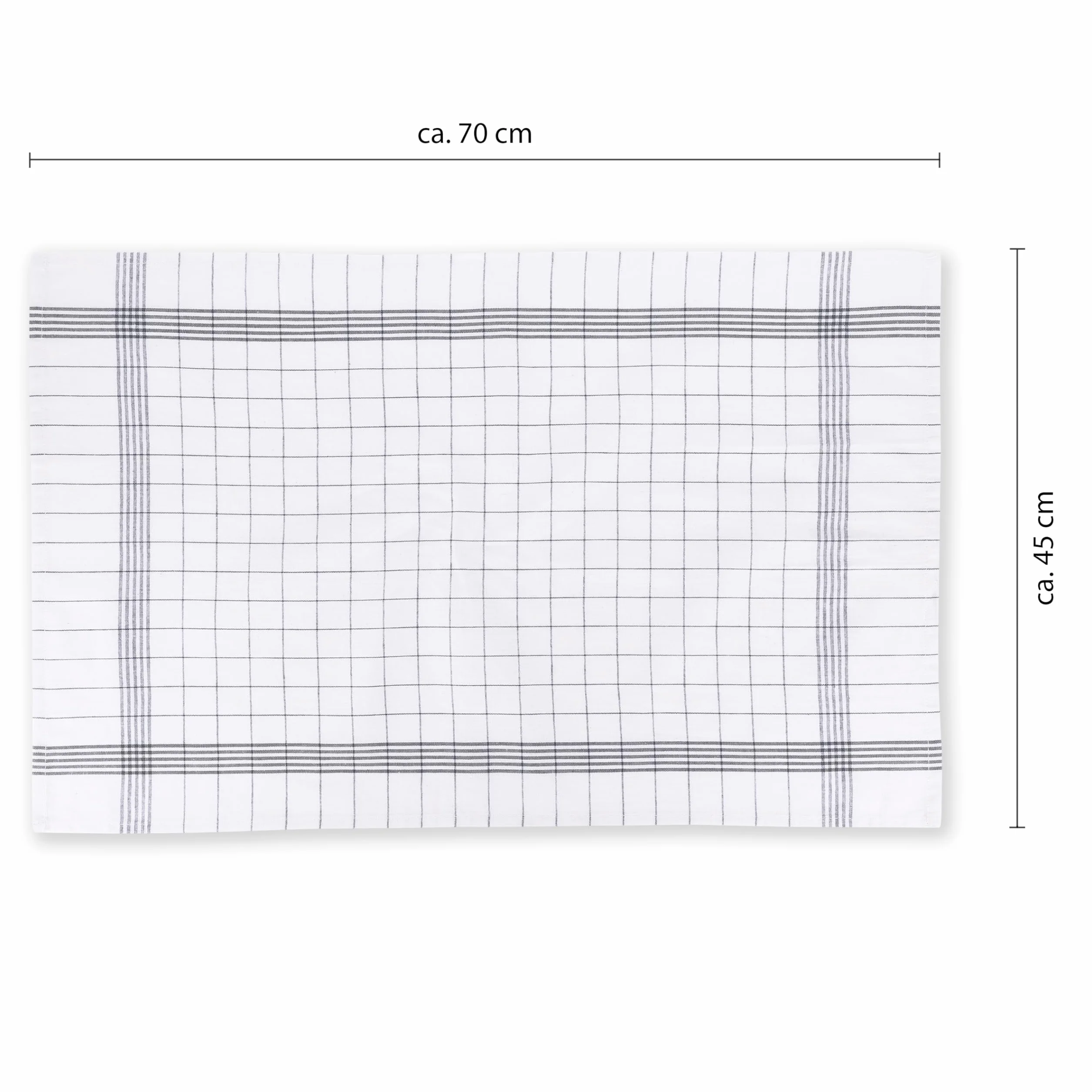 Ścierki do naczyń w szarą kratkę 70 x 45 cm 100% bawełny 10 sztuk