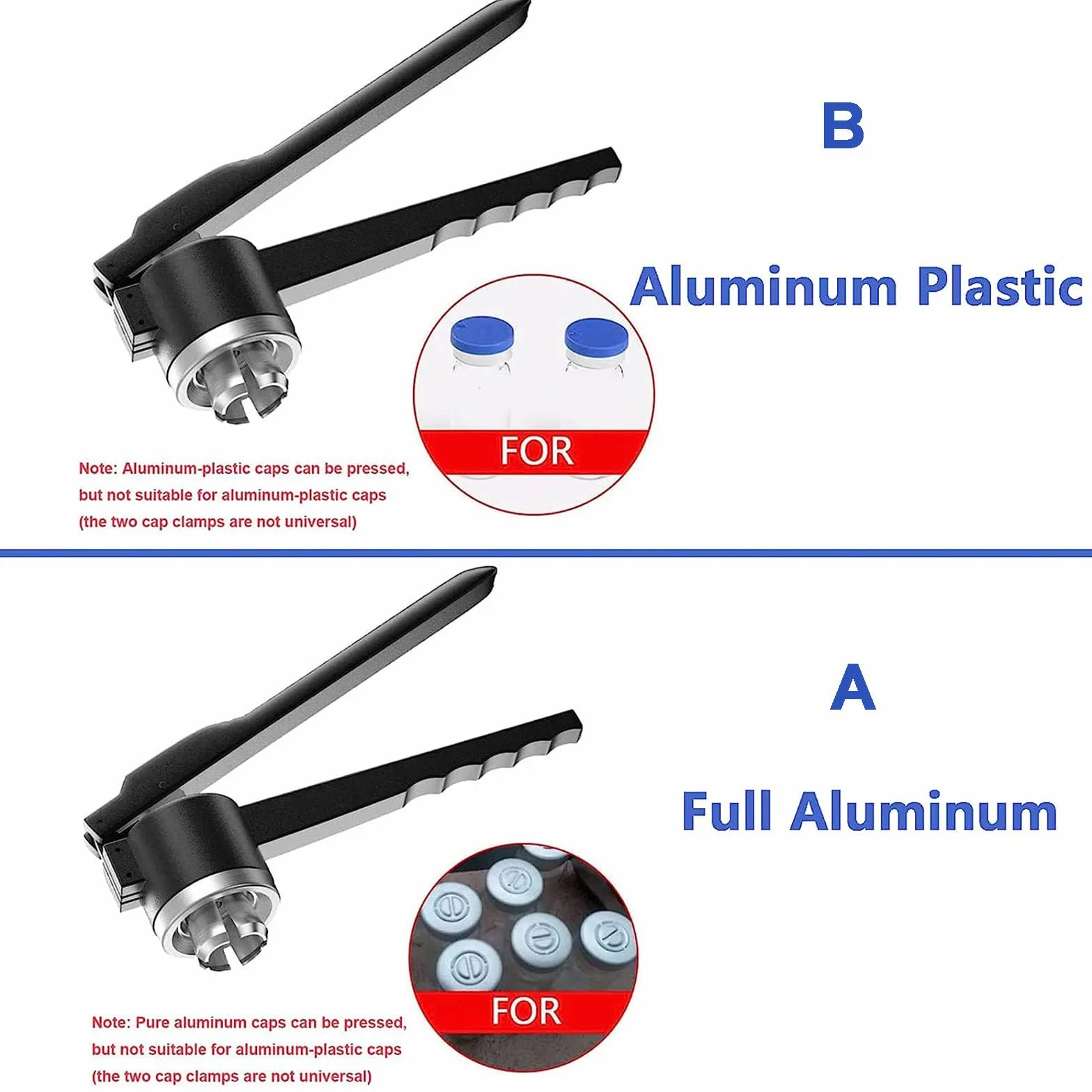 Zaciskarka Do Fiolek 13-20mm Aluminium Ręczna 20-30 Butelek/Min Medyczna Maszyna Do Zamykania Nakrętek