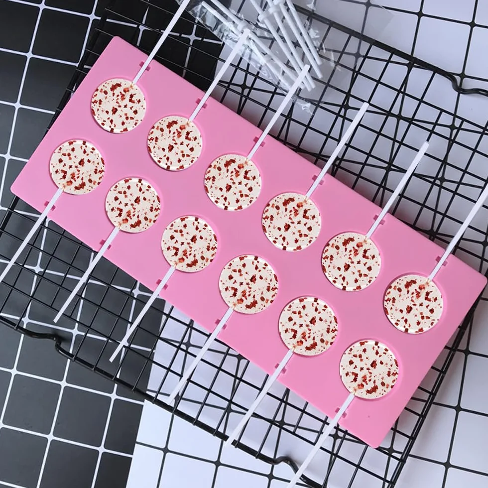 Foremki do ciasta silikonowe okrągłe 2 sztuki z zestawem do lizaków