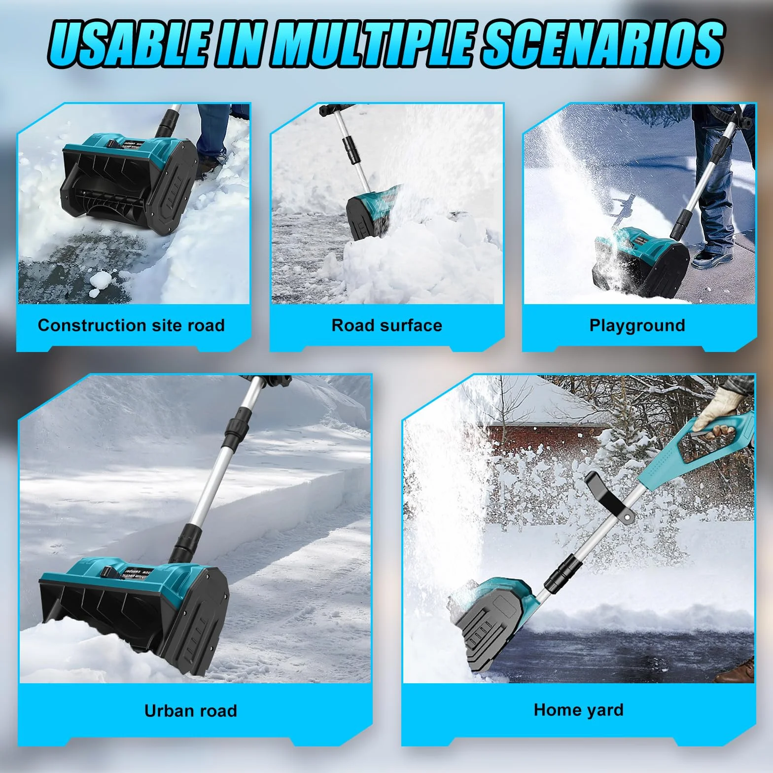 akumulatorowa odśnieżarka do baterii Makita 18V, zasięg wyrzutu 8m, szerokość robocza 28cm, elektryczna łopatka odśnieżająca, szczotka odśnieżająca, odśnieżarka z uchwytem o wysokości