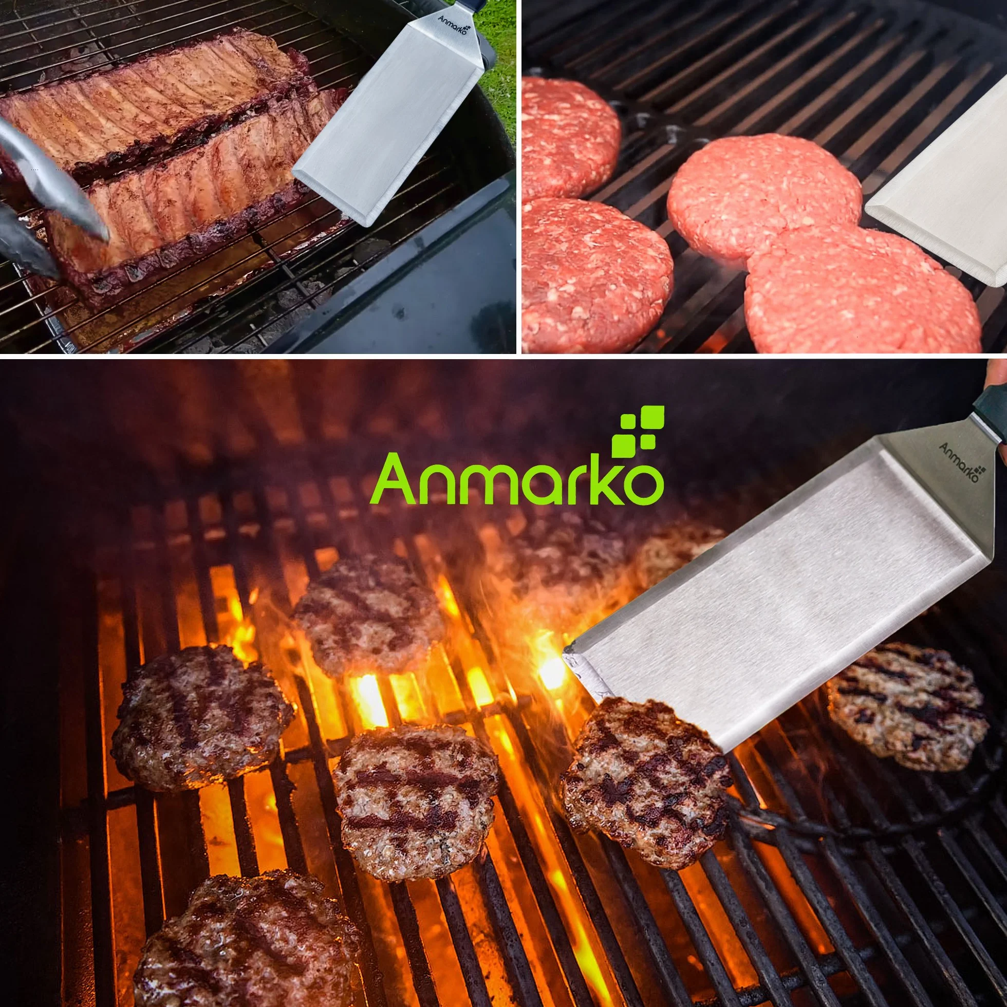 Metalowa szpatułka do grilla ze stali nierdzewnej, akcesoria do grilla, łopatka do hamburgerów, łopatka do naleśników, idealna do grilla i patelni płaskiej, klasy komercyjnej