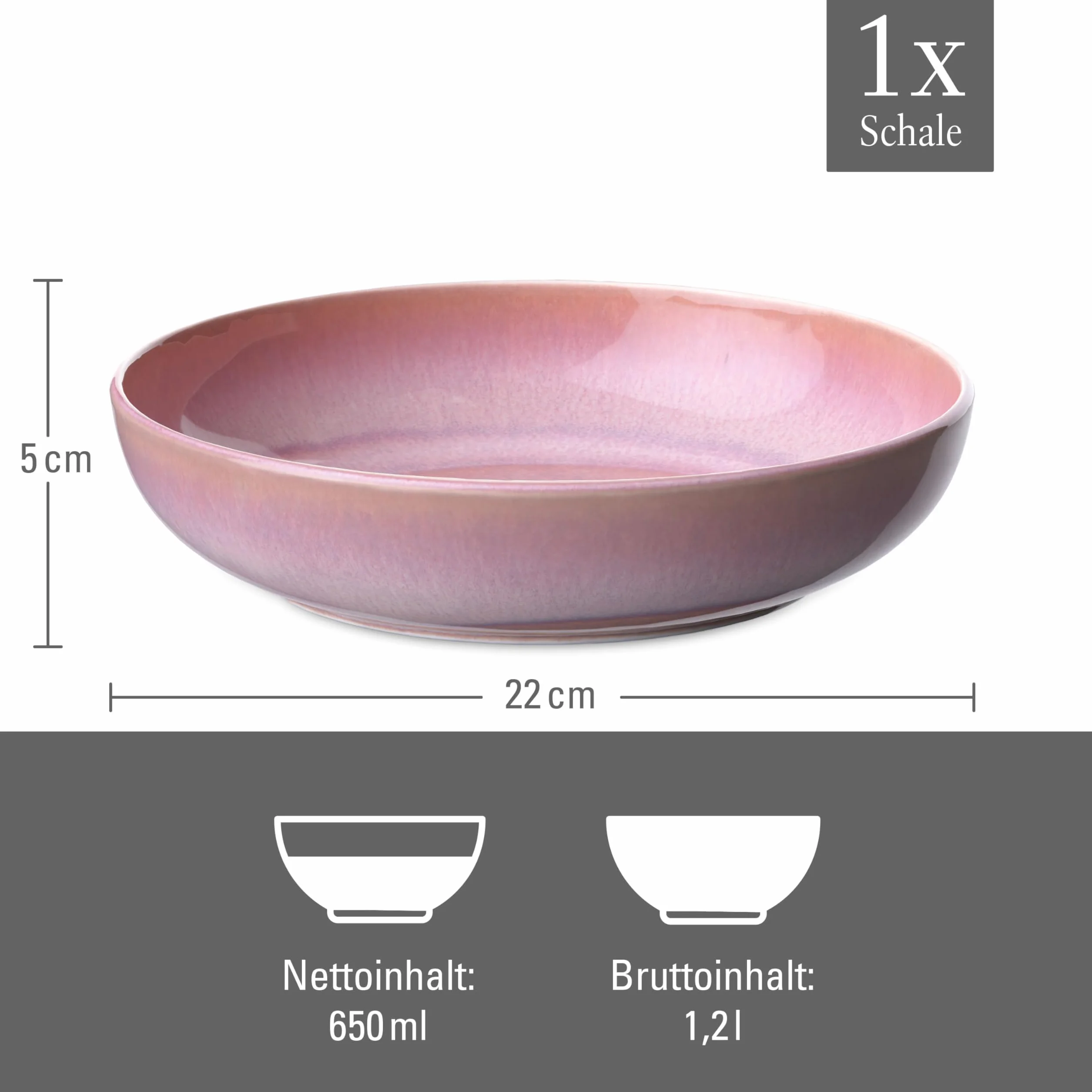 Villeroy & Boch Perlemor Coral miska na makaron 22 x 22 x 5 cm