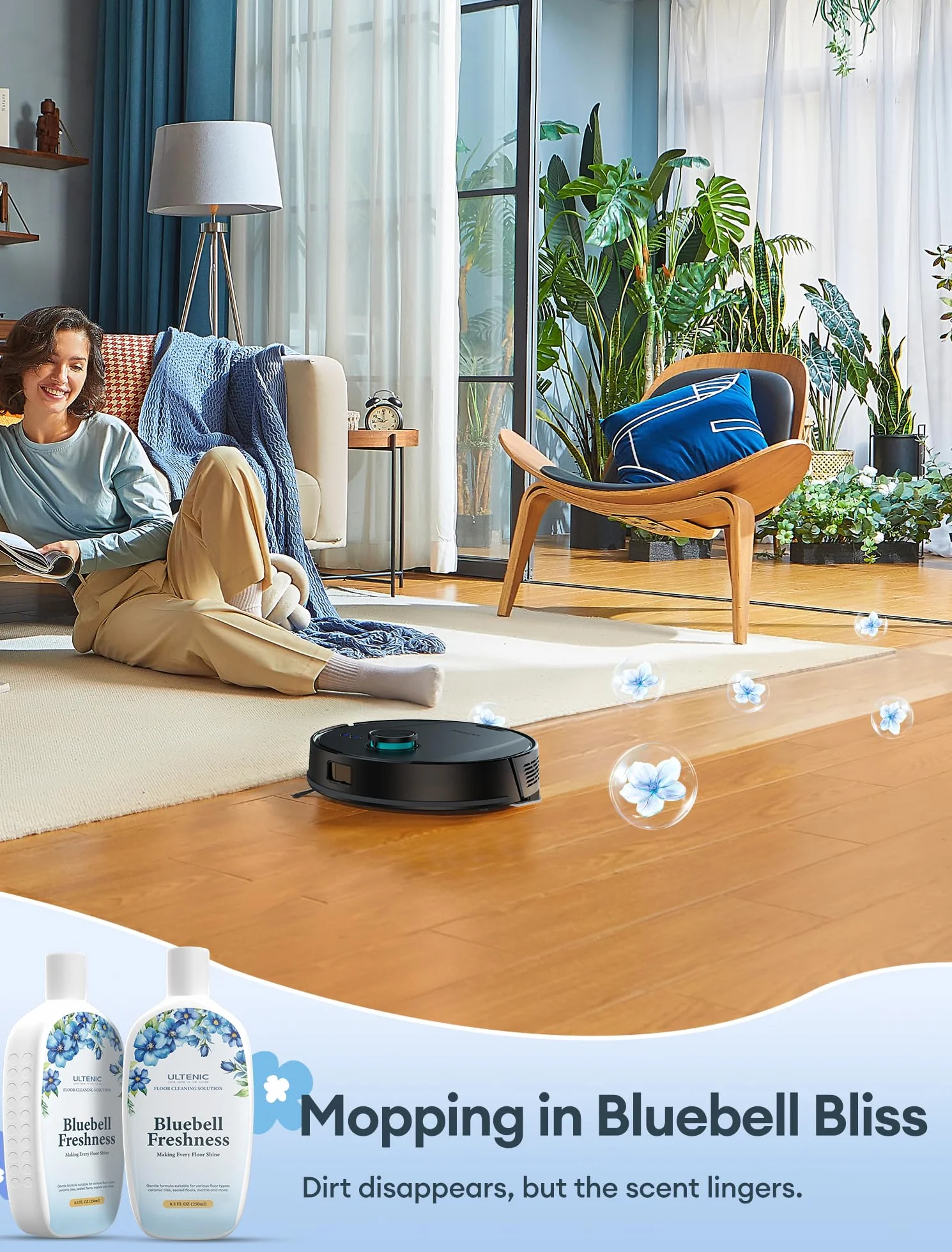 Ultenic T20 Pro Robot Odkurzający z Samooóżnianiem, 8000 Pa, Cichy, Sterowanie WiFi/Bluetooth/Alexa/App, 6 Trybów Czyszczenia, Idealny do Sierści Zwierząt