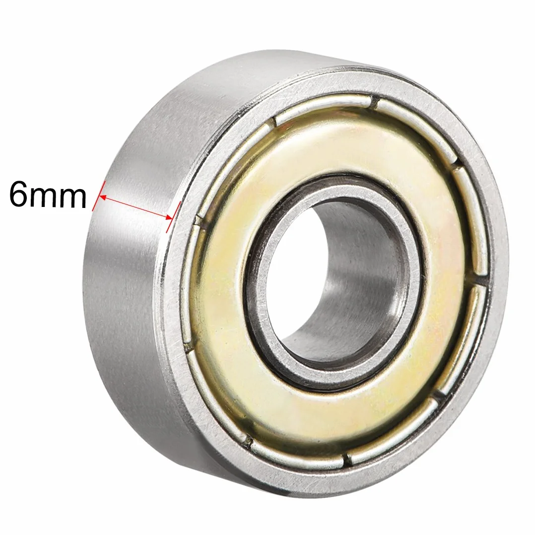 sourcing map 4 sztuki łożysko kulkowe zwykłe 607ZZ podwójny szyld 7 mm x 19 mm x 6 mm stal węglowa DE