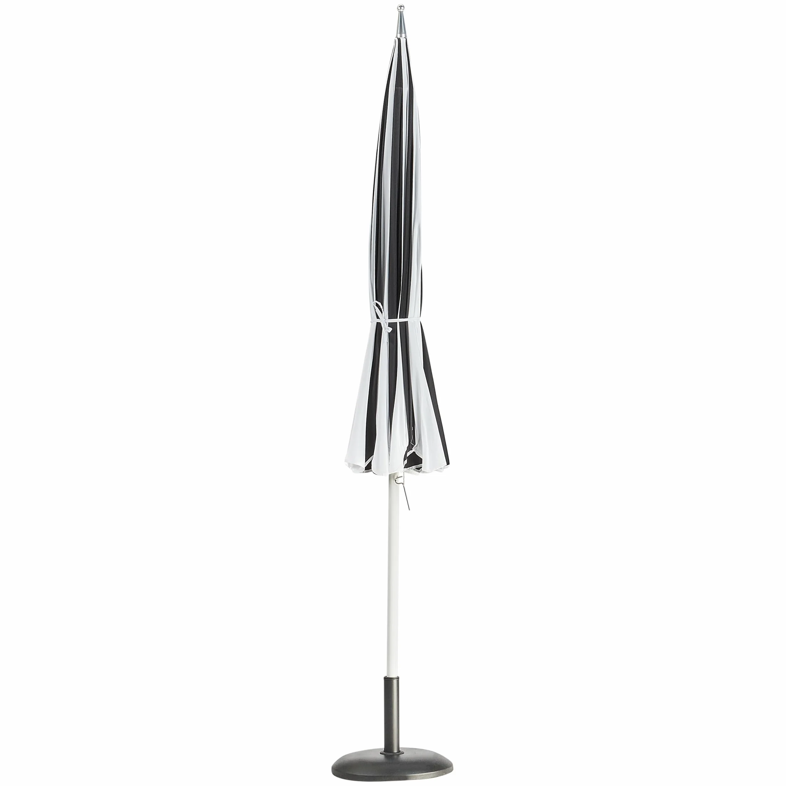 Stylowy parasol ogrodowy ⌀ 245 cm biała rura z aluminium czarno-biały materiał poliestrowy Minoa