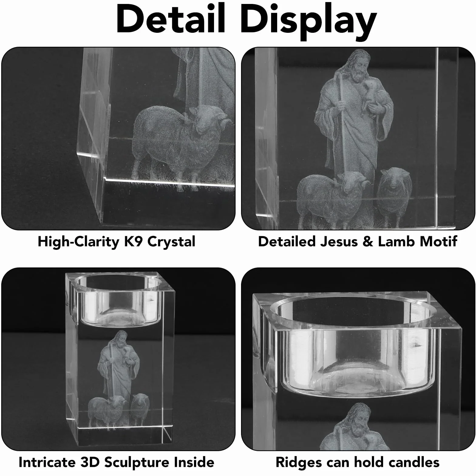 3D kryształowy świecznik na świeczki Jezus świecznik świecznik na świece szklany dekoracyjny świecznik na świeczki szklany dekoracyjny świecznik na świeczki przezroczysty na świece dekoracyjne