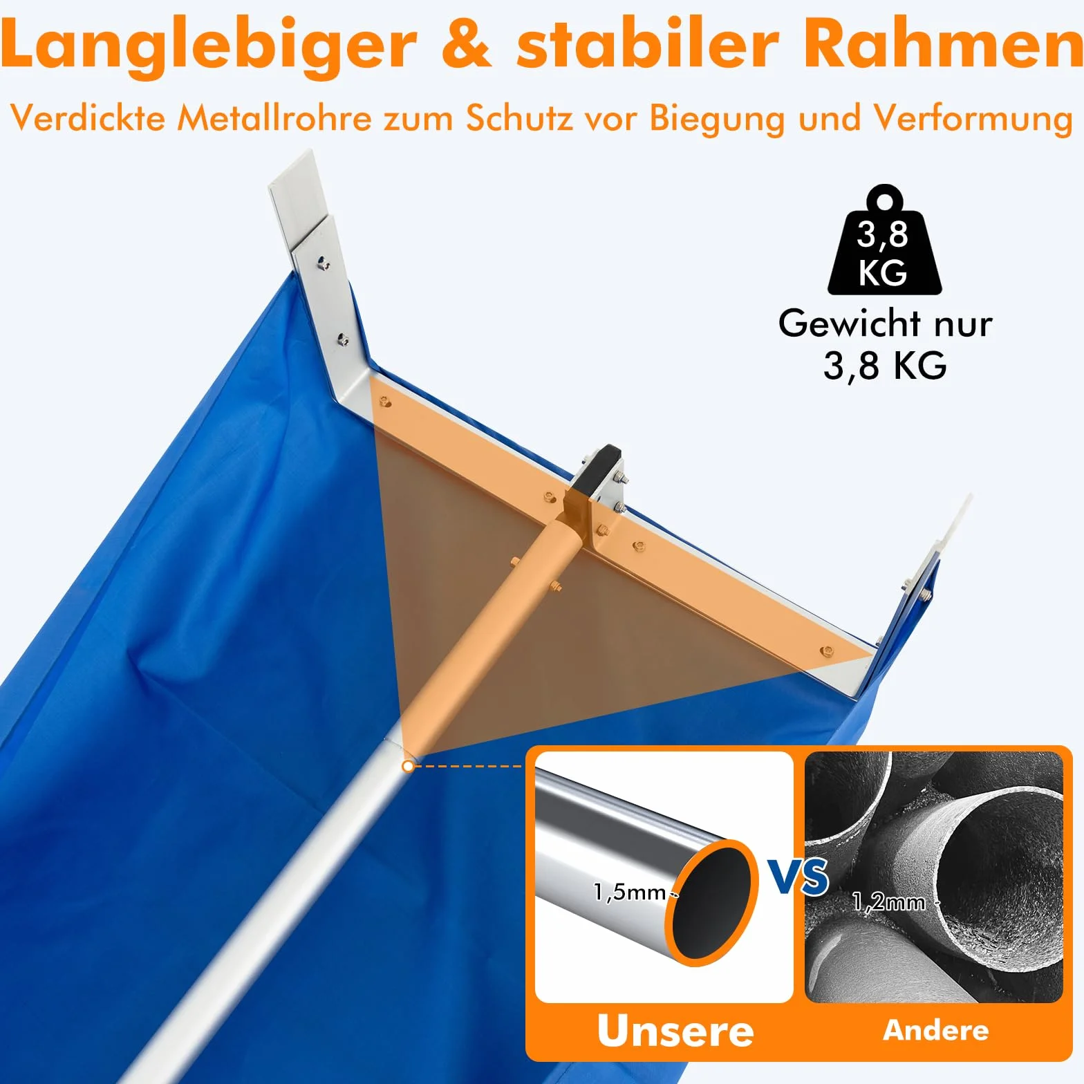 COSTWAY Odśnieżarka dachowa z kółkami, szufelka do śniegu dachowego z antypoślizgowym uchwytem, zakres regulacji 122-574 cm, sanki, odśnieżarka dachowa do systemów solarnych (170-608 cm)