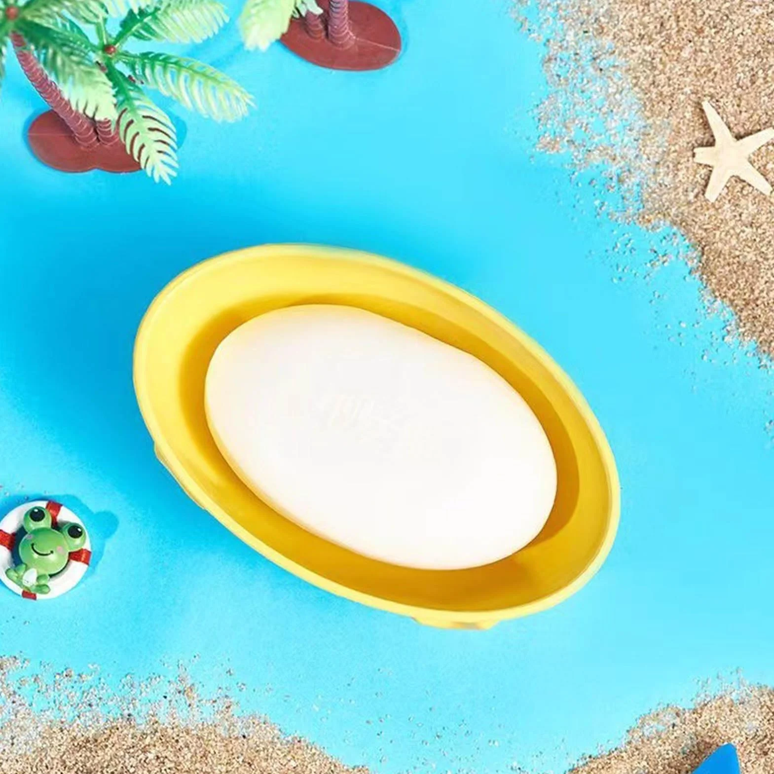 Mydelniczka w kształcie zwierzęcej kaczki, plastikowe pudełko na mydło, urocza mydelniczka w kształcie kaczki z otworami odpływowymi, ulepszony design i powiększona podstawa dla dzieci