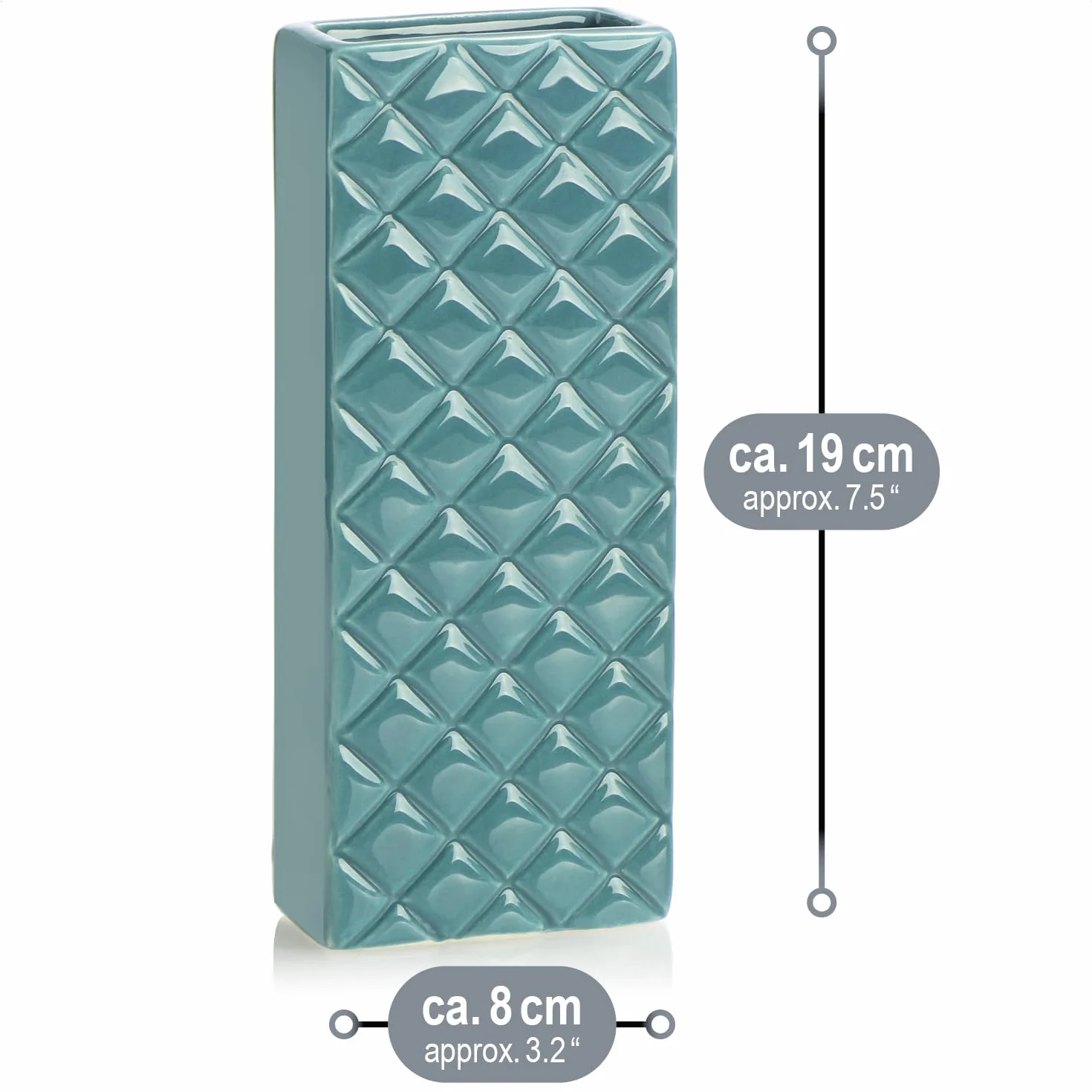 COM-FOUR® 3x ceramiczny nawilzacz powietrza - parownik grzejnikowy do nawilzania powietrza w pomieszczeniu - parownik wodny z hakiem w ksztalcie litery S (3 sztuki - diament)