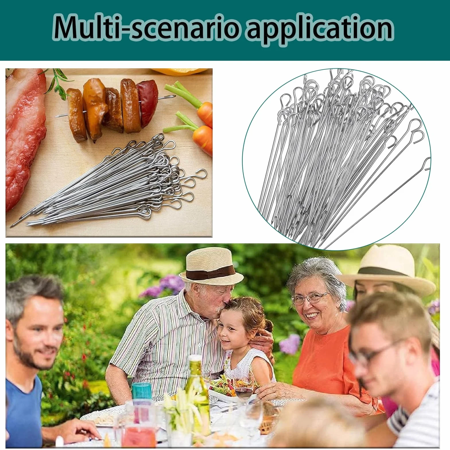 Szpilki do rolad ze stali nierdzewnej 15 cm 50 sztuk do mięsa grillowanie