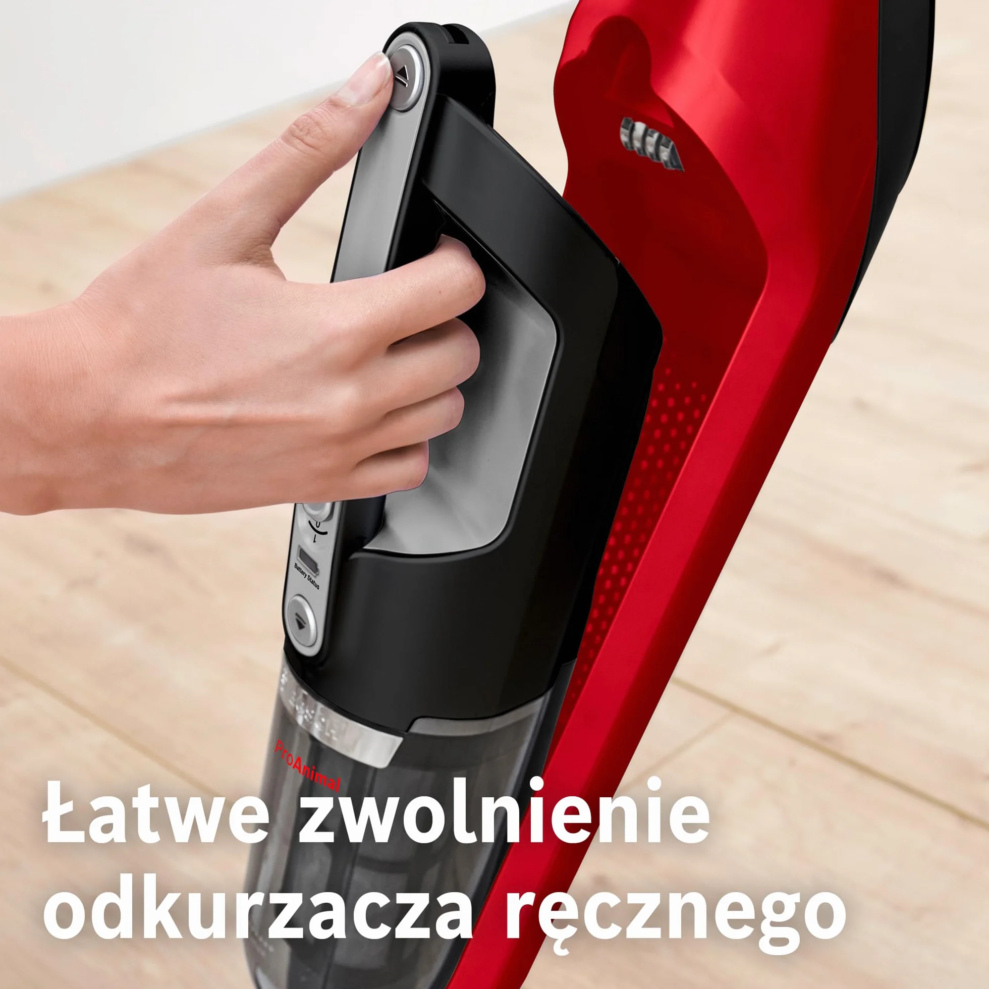 Bosch, Flexxo Gen2 Serie 4, ProAnimal, 28 Vmax, 2w1, bezprzewodowy, bezworkowy odkurzacz ręczny i pionowy, zintegrowane akcesoria dla właścicieli zwierząt, czerwony, BBH3ZOO28