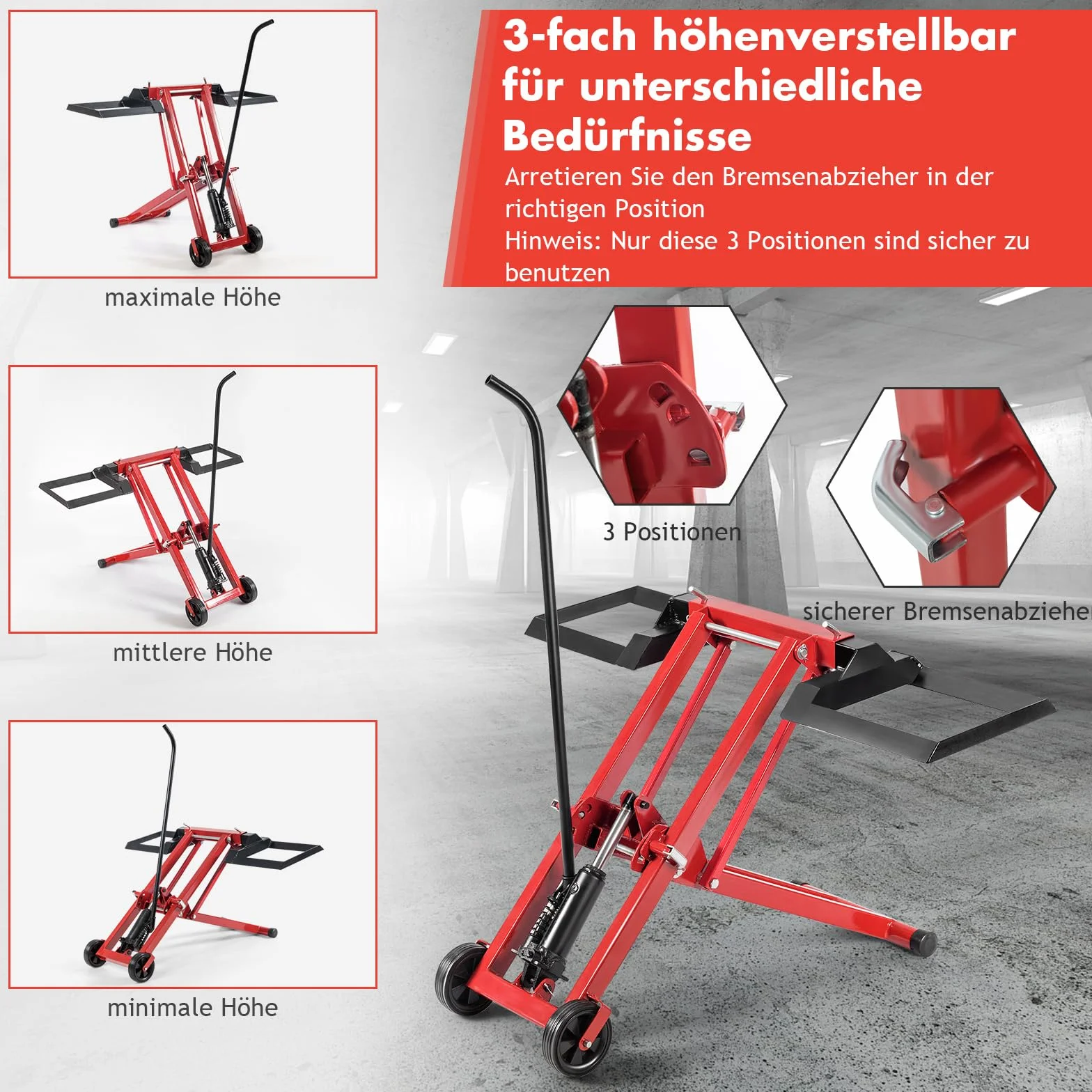 Podnośnik do kosiarki z siedziskiem, regulacja wysokości do 225 kg, hydrauliczny podnośnik do traw, metal, pomoc w czyszczeniu kosiarek
