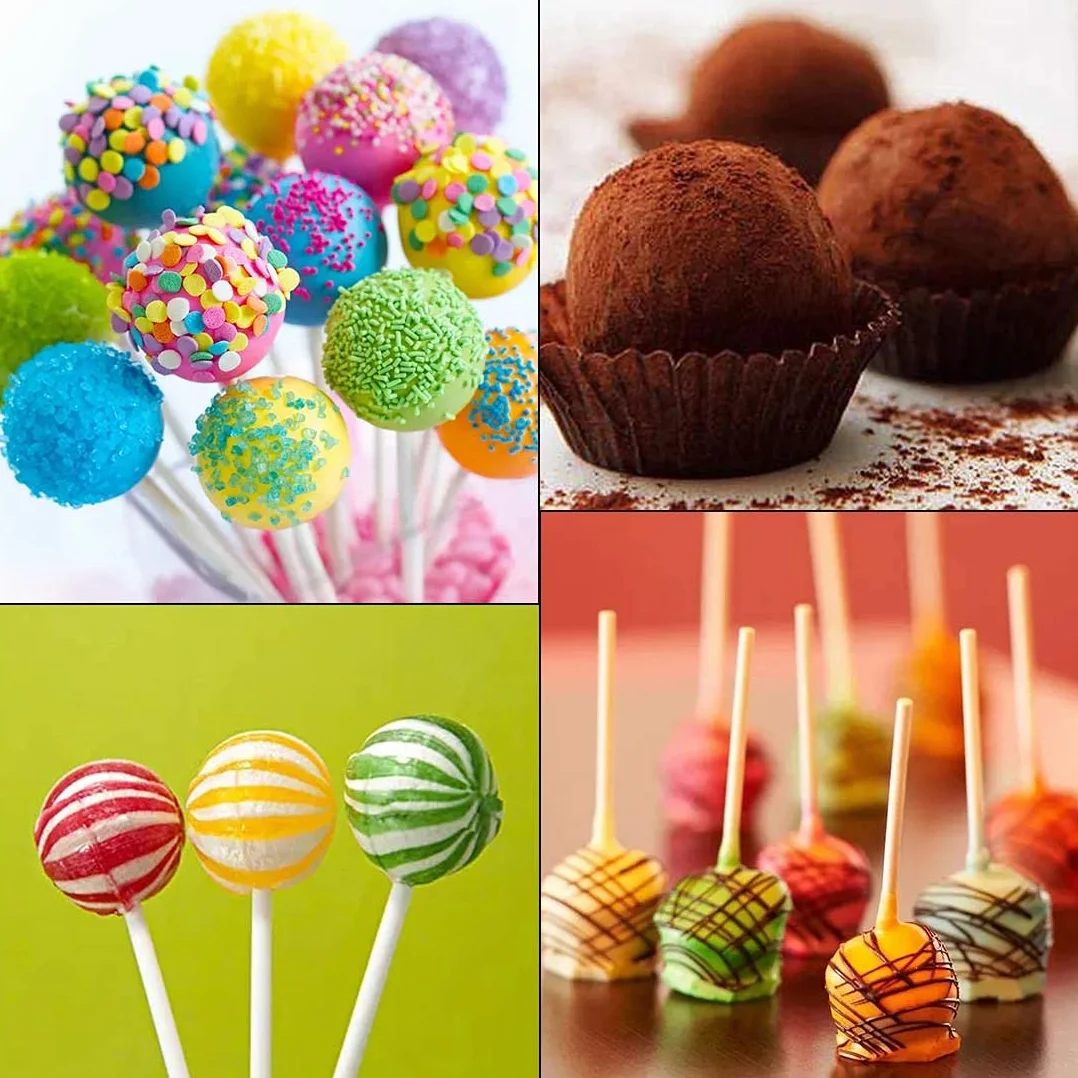 Foremki do pieczenia babeczek Pop, silikonowe formy do lizaków, silikonowe foremki do babeczek, lollipop, czekoladowe