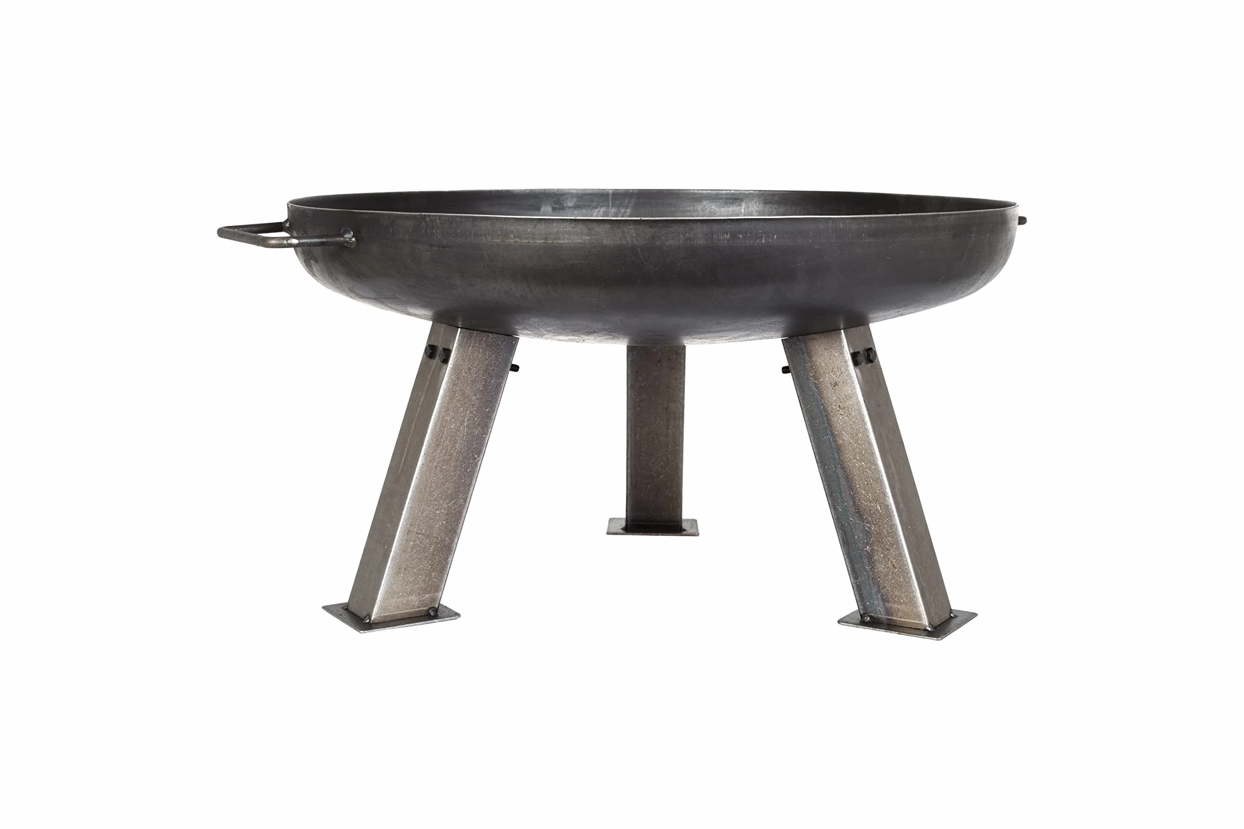 La Hacienda Pittsburgh małe palenisko - przemysłowa stal o dużej grubości - ogrzewanie tarasowe - widok 360 - palnik na kłody, stal olejowana 30 cm wys. x 65 cm średnica.