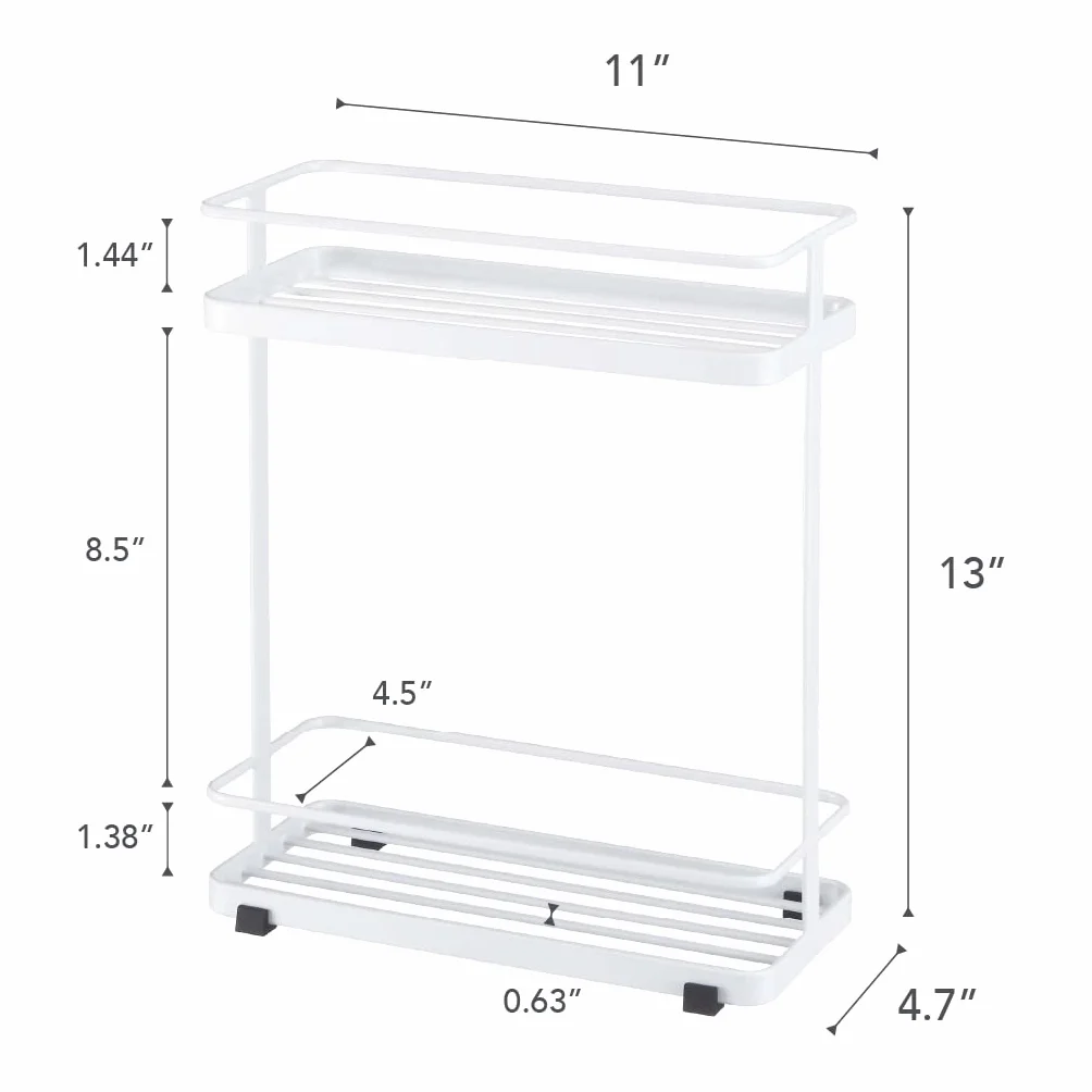 YAMAZAKI Tower organizer na regał Caddy, stal stopowa, biały, 28 x 12 x 33,5 cm