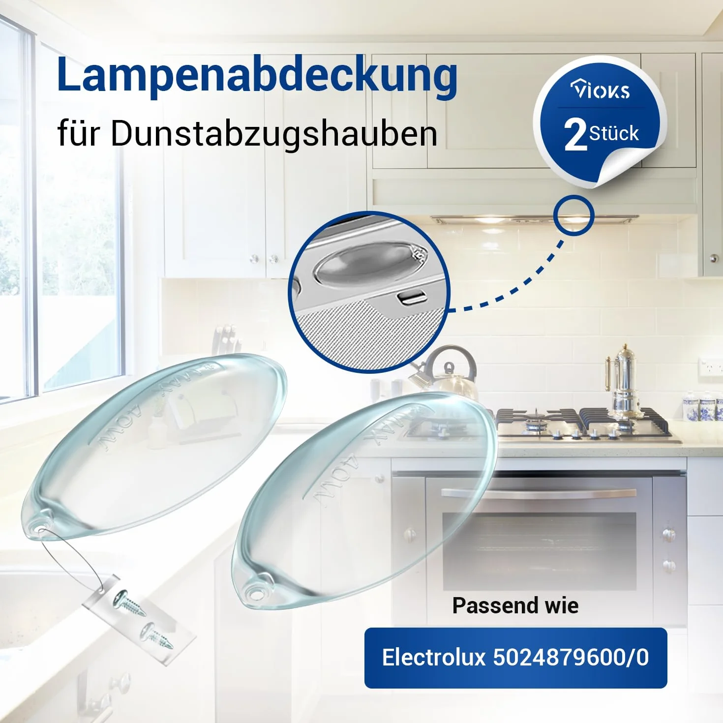 VIOKS Osłona Klosz Żarówki 100x54mm Zamiennik Electrolux 5024879600/0 2 sztuki