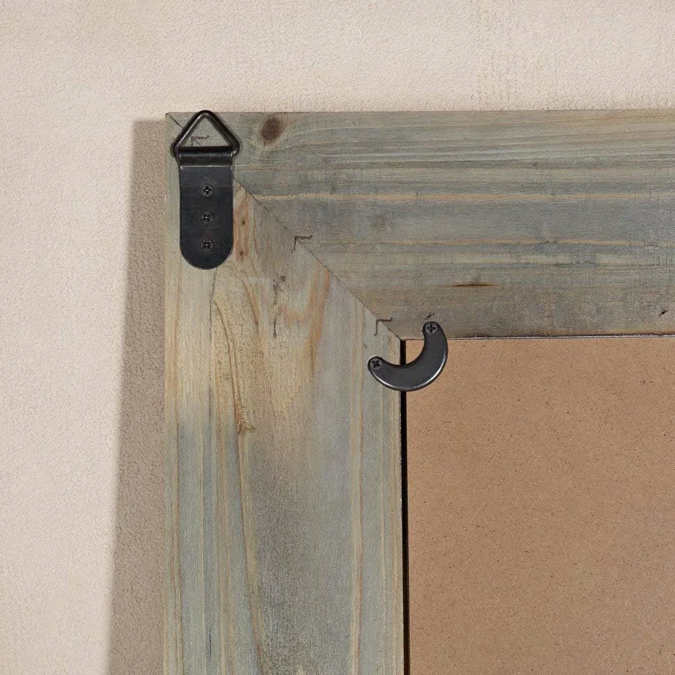 Melko lustro ścienne z okiennicami, 64 x 54 cm, Shabby Chic, okno z lustrem i półką, może być używane jako ramka na zdjęcia 13 x 13 cm