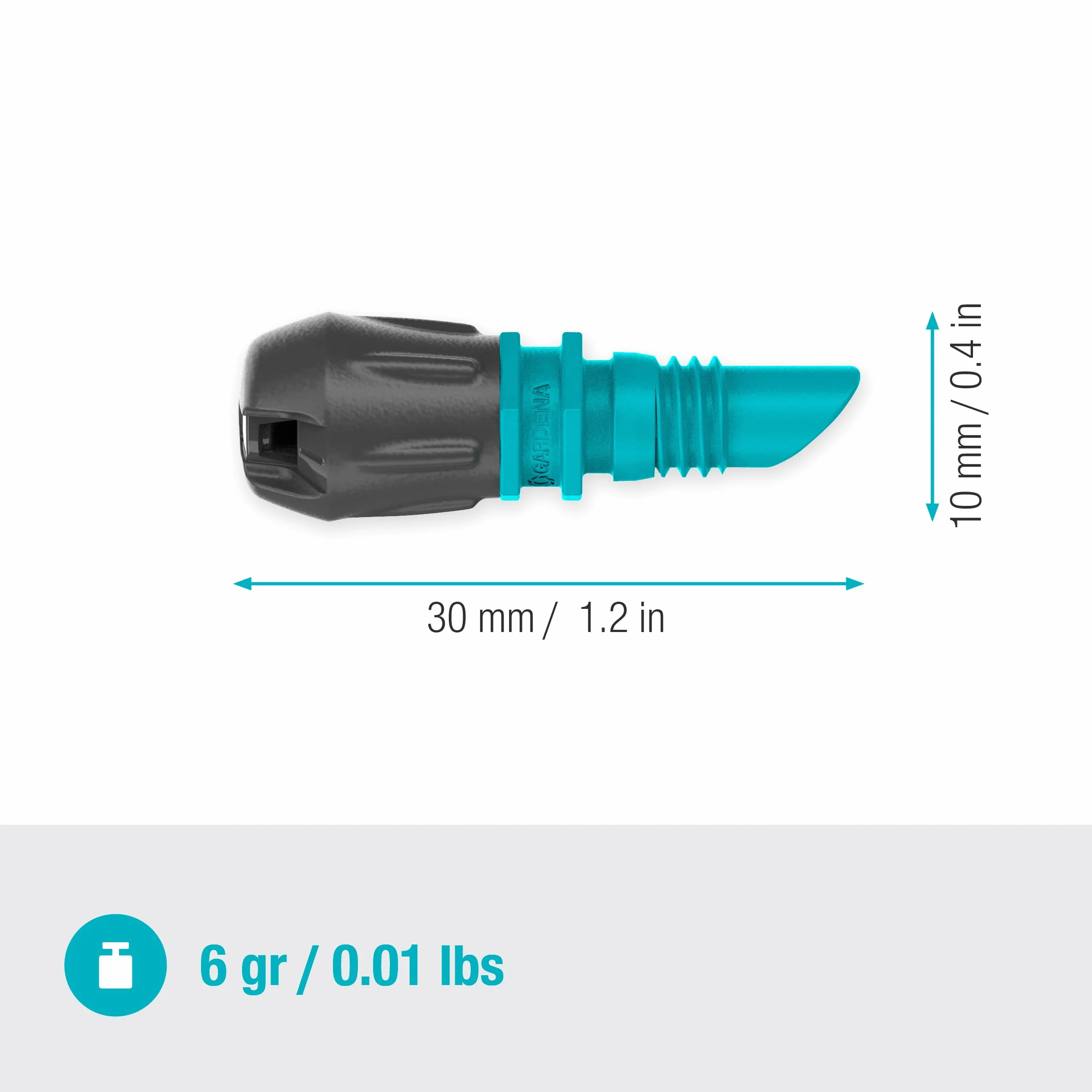 Gardena system Micro-Drip dysza końcowa pasmowa: Dysza rozpylająca do systemu nawadniania, do wąskich podłużnych powierzchni maks. 0,6 x 2,75 m, prosta technika połączeniowa (13318-20)