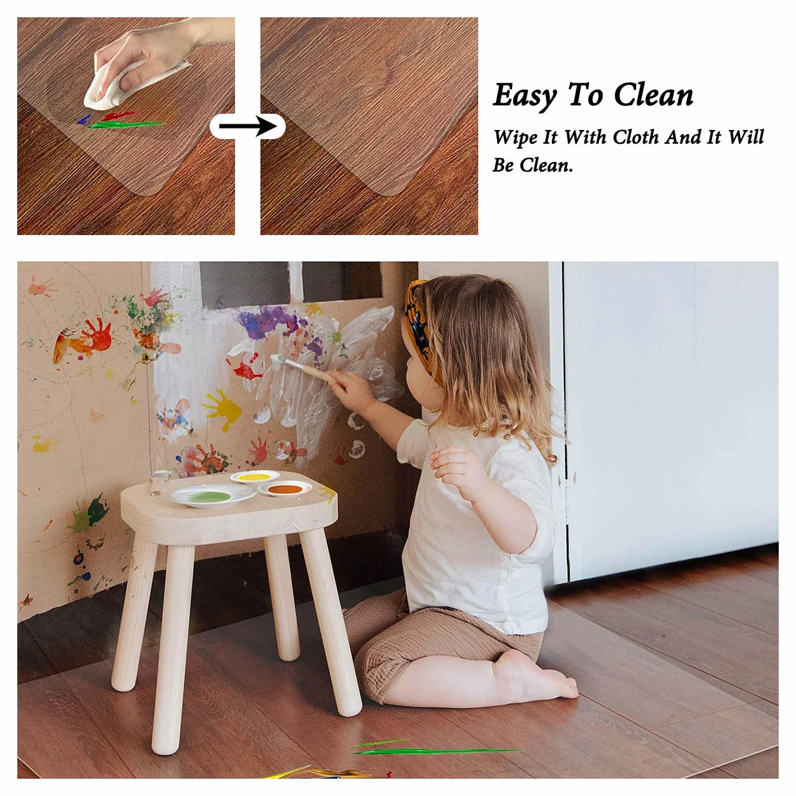 Clear Chair Mat For Hard Floors Anti-Slip Office Chair Mat 140x200cm Transparent Floor Protection