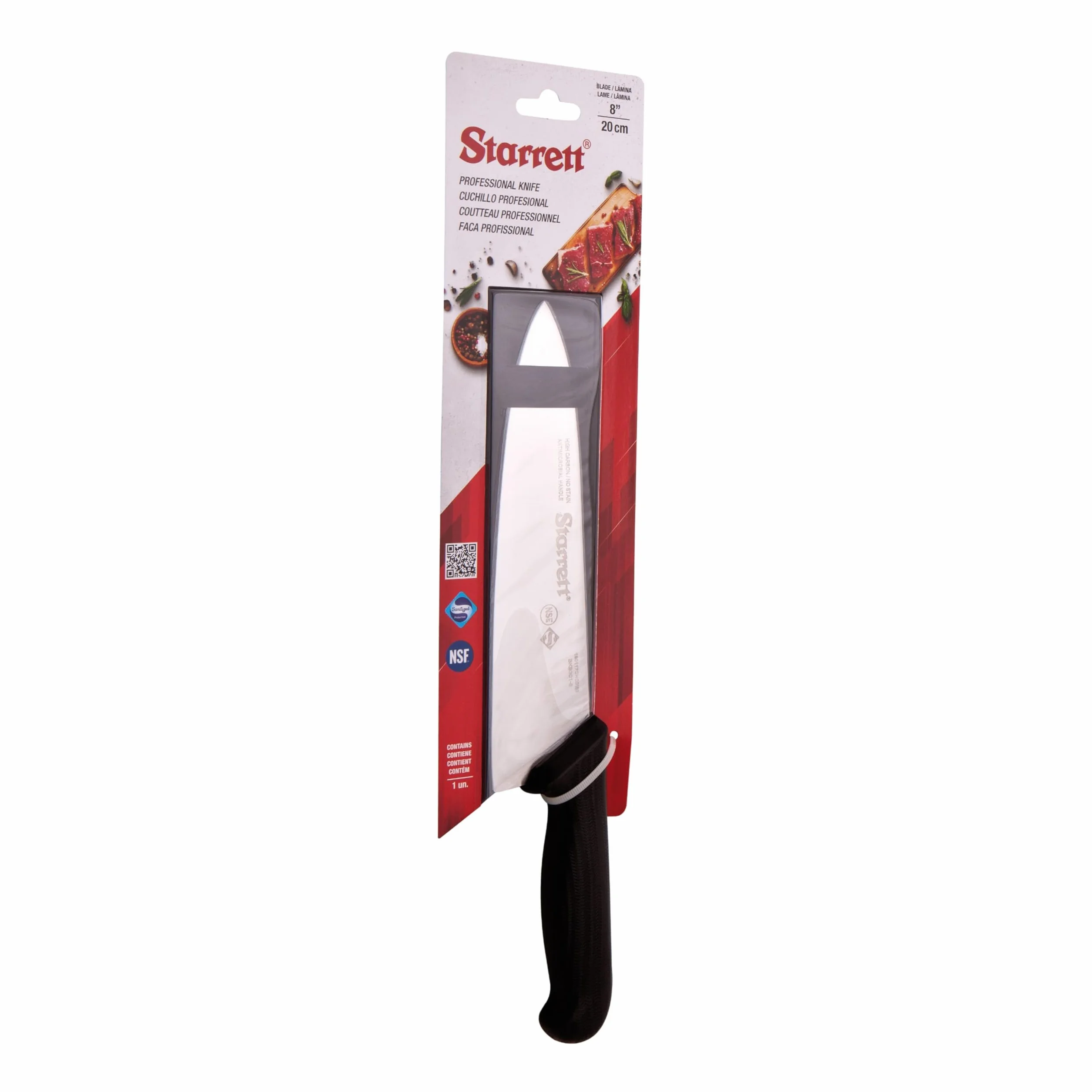 Starrett Nóż szefa kuchni szeroki trójkątny 200 mm czarny uchwyt - BKB301-8