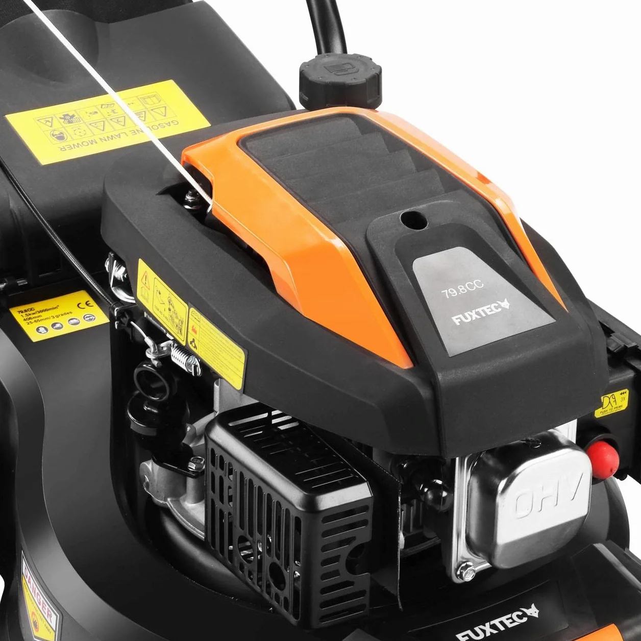 Kosiarka spalinowa FUXTEC FX-RM4180 1,8KM 1,3kW | waga tylko 18kg | szerokosc koszenia 40cm i 3-stopniowa regulacja wysokosci koszenia 25-55mm | 4-suwowa kosiarka 80ccm - w zestawie kosz na trawe 45L