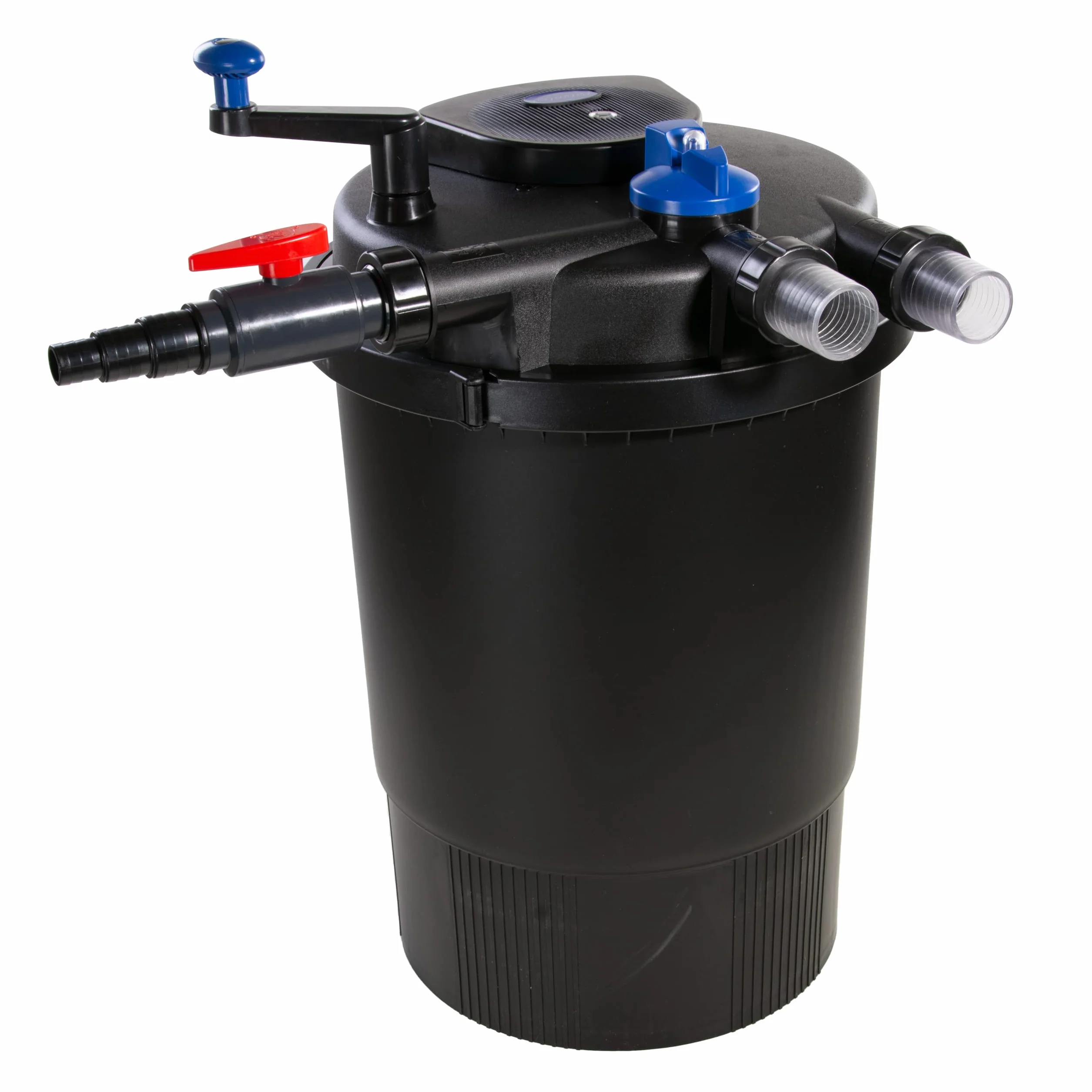 AquaForte GPF-30000 (55 W) filtr ciśnieniowy, moc 55 W, napięcie 230 V, częstotliwość 50 Hz, wlot/wylot 32/38 mm, zalecana ilość przepływu 12 000 l/h, odpowiedni do stawów ozdobnych do 60 000 litrów