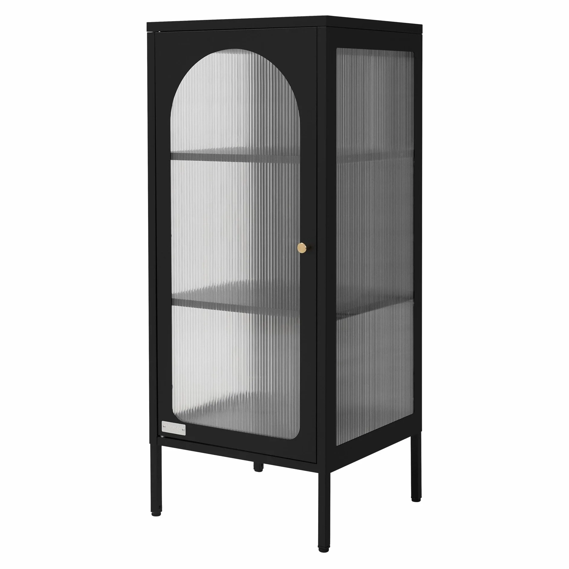 ML-Design gablota 42 x 102,5 x 40 cm czarna waska z 3 pólkami i 1 drzwiczkami metalowa industrialna Regal na dokumenty szafka biurowa wykonana z solidnej stali idealna do nowoczesnych wnetrz
